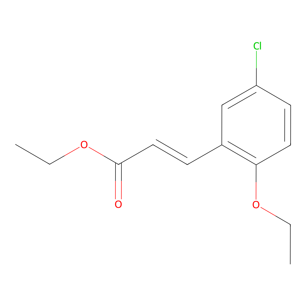 Ethyl 3-(5-chloro-2-ethoxyphenyl)-2-propenoate molecular structure, CAS 1344906-23-5
