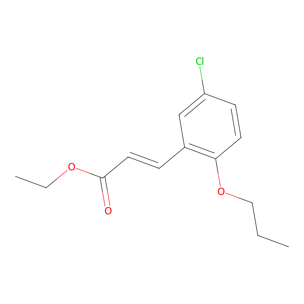 Ethyl 3-(5-chloro-2-propoxyphenyl)-2-propenoate molecular structure, CAS 1344906-30-4