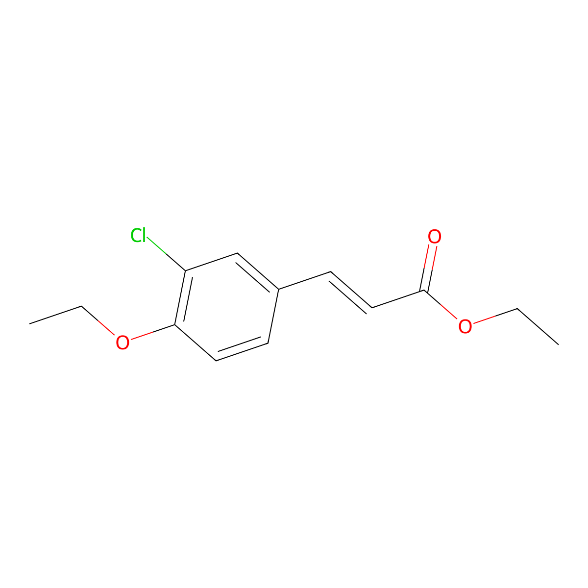 Ethyl 3-(3-chloro-4-ethoxyphenyl)-2-propenoate molecular structure, CAS 1344906-34-8