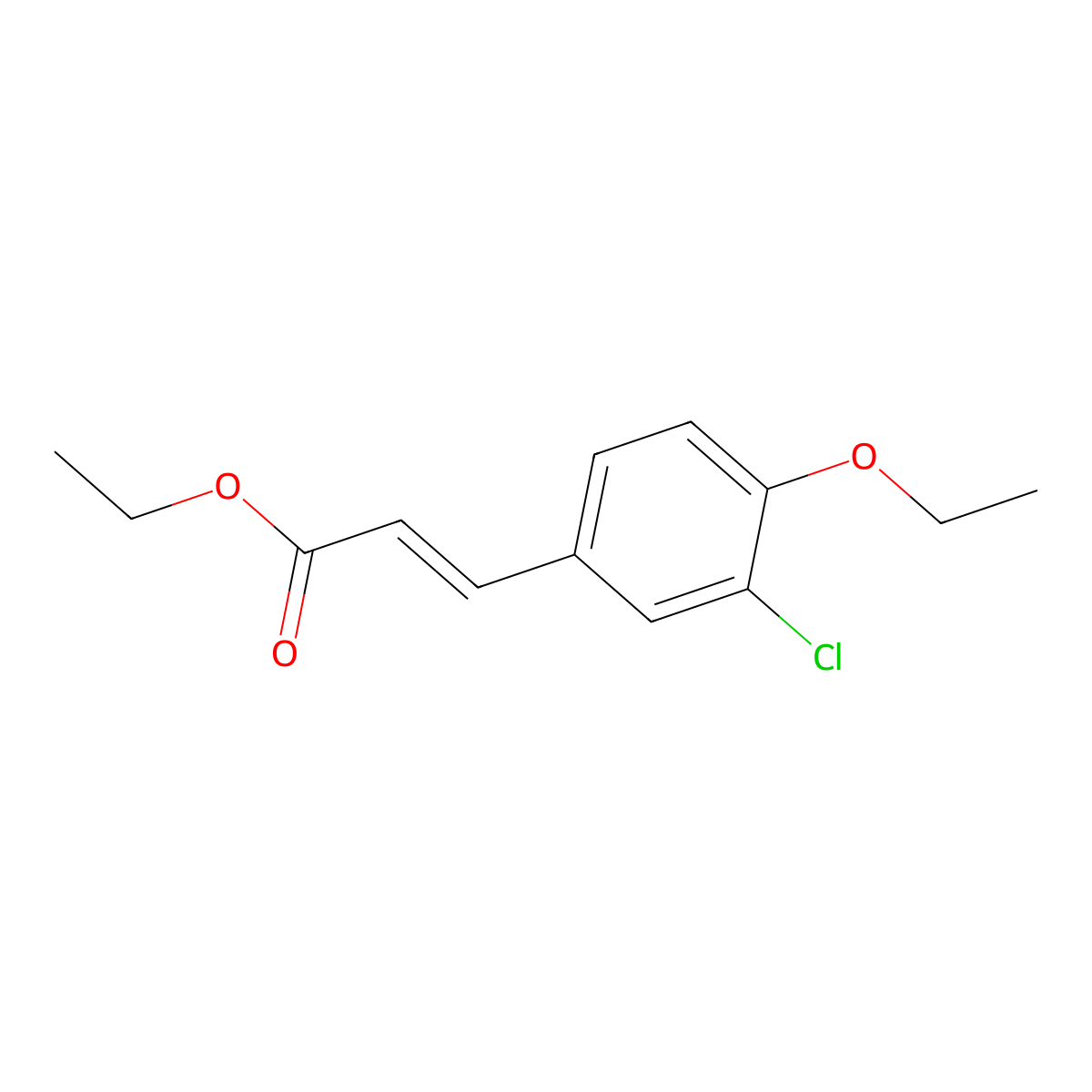 Ethyl 3-(3-chloro-4-ethoxyphenyl)-2-propenoate molecular structure, CAS 1344906-34-8
