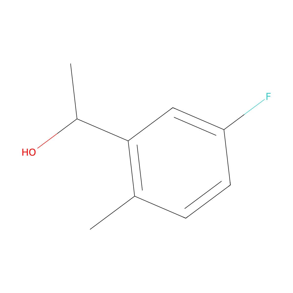 (1R)-1-(5-fluoro-2-methylphenyl)ethan-1-ol molecular structure, CAS 1344907-76-1