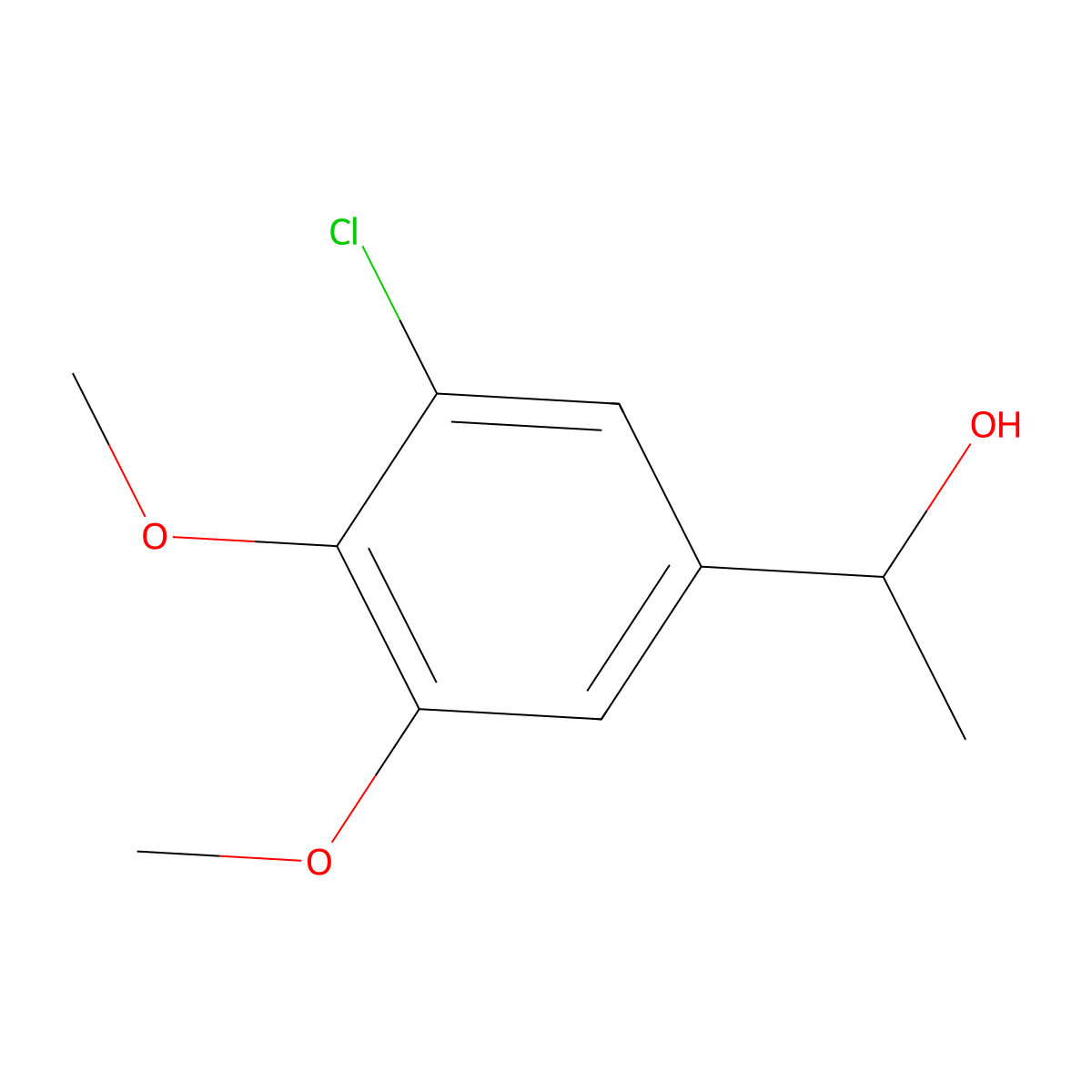 (1R)-1-(3-chloro-4,5-dimethoxyphenyl)ethan-1-ol molecular structure, CAS 1344910-05-9