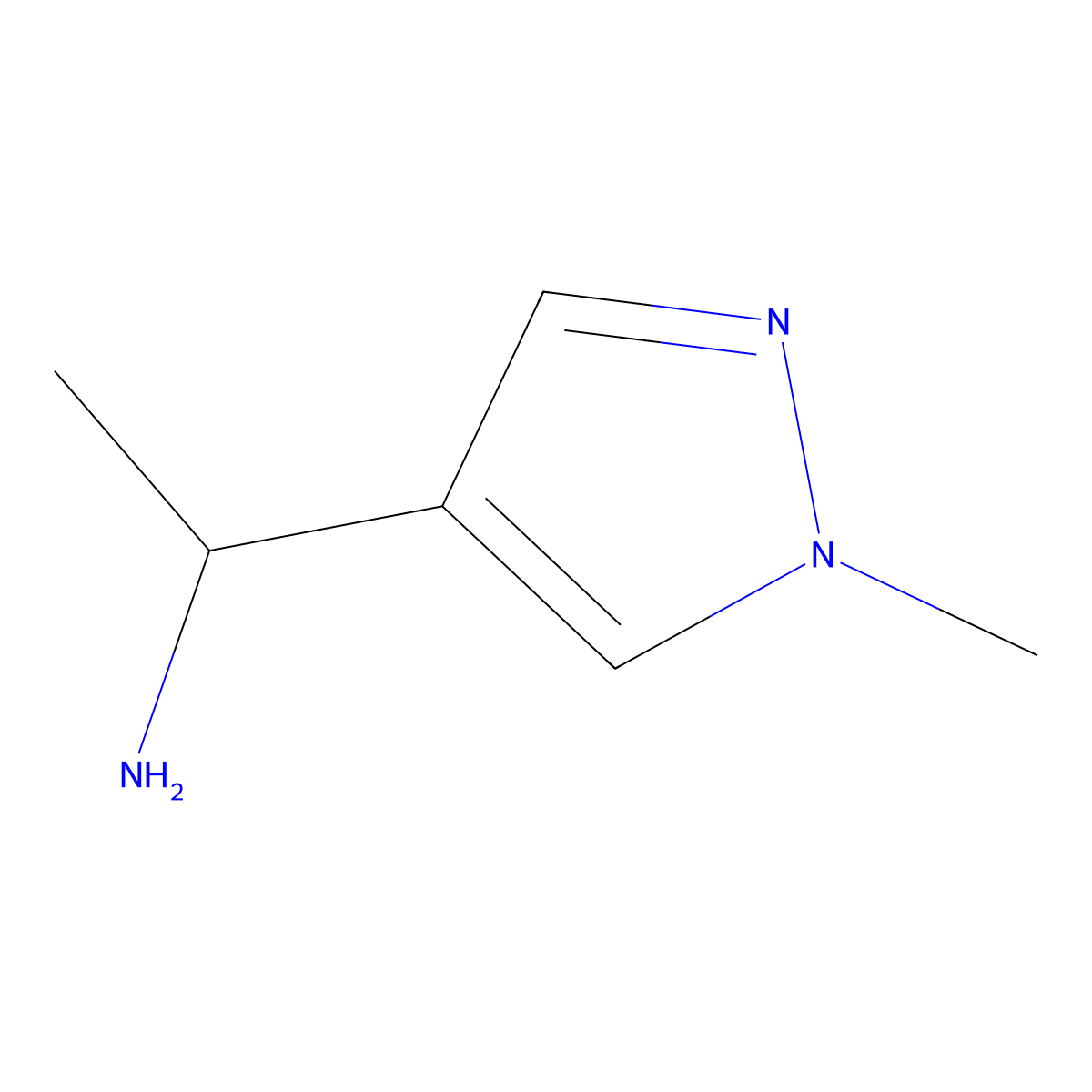 (1R)-1-(1-methyl-1H-pyrazol-4-yl)ethan-1-amine molecular structure, CAS 1344911-74-5