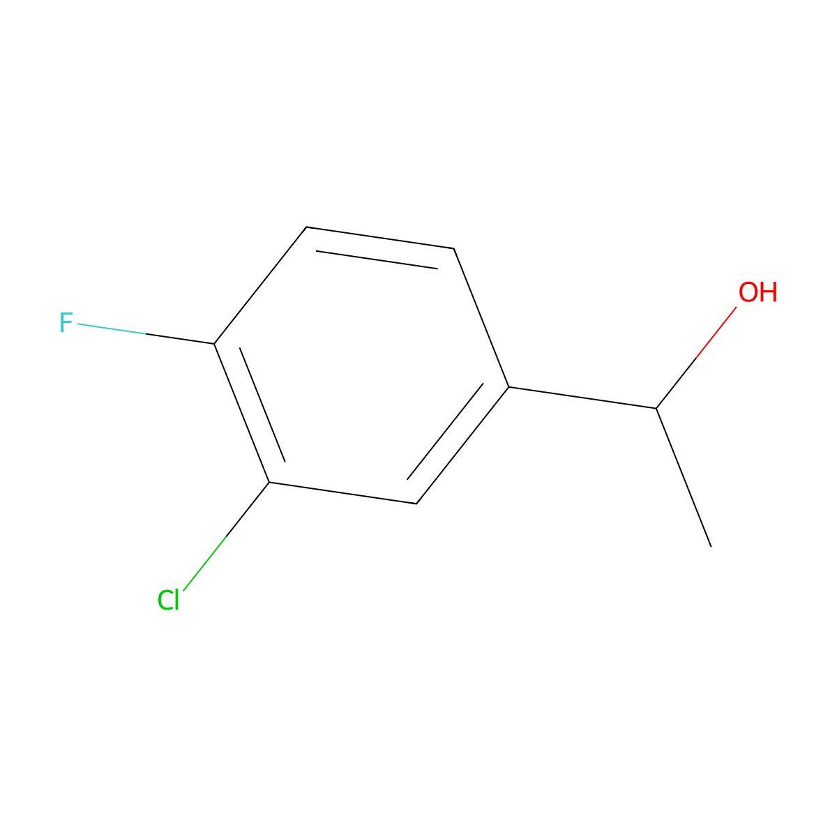 (1R)-1-(3-chloro-4-fluorophenyl)ethan-1-ol molecular structure, CAS 1344913-01-4