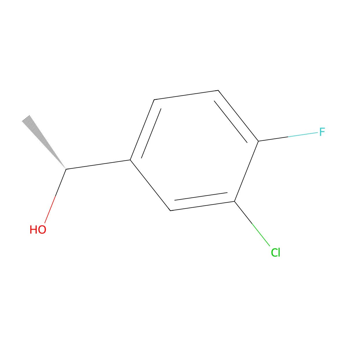 (1R)-1-(3-chloro-4-fluorophenyl)ethan-1-ol molecular structure, CAS 1344913-01-4