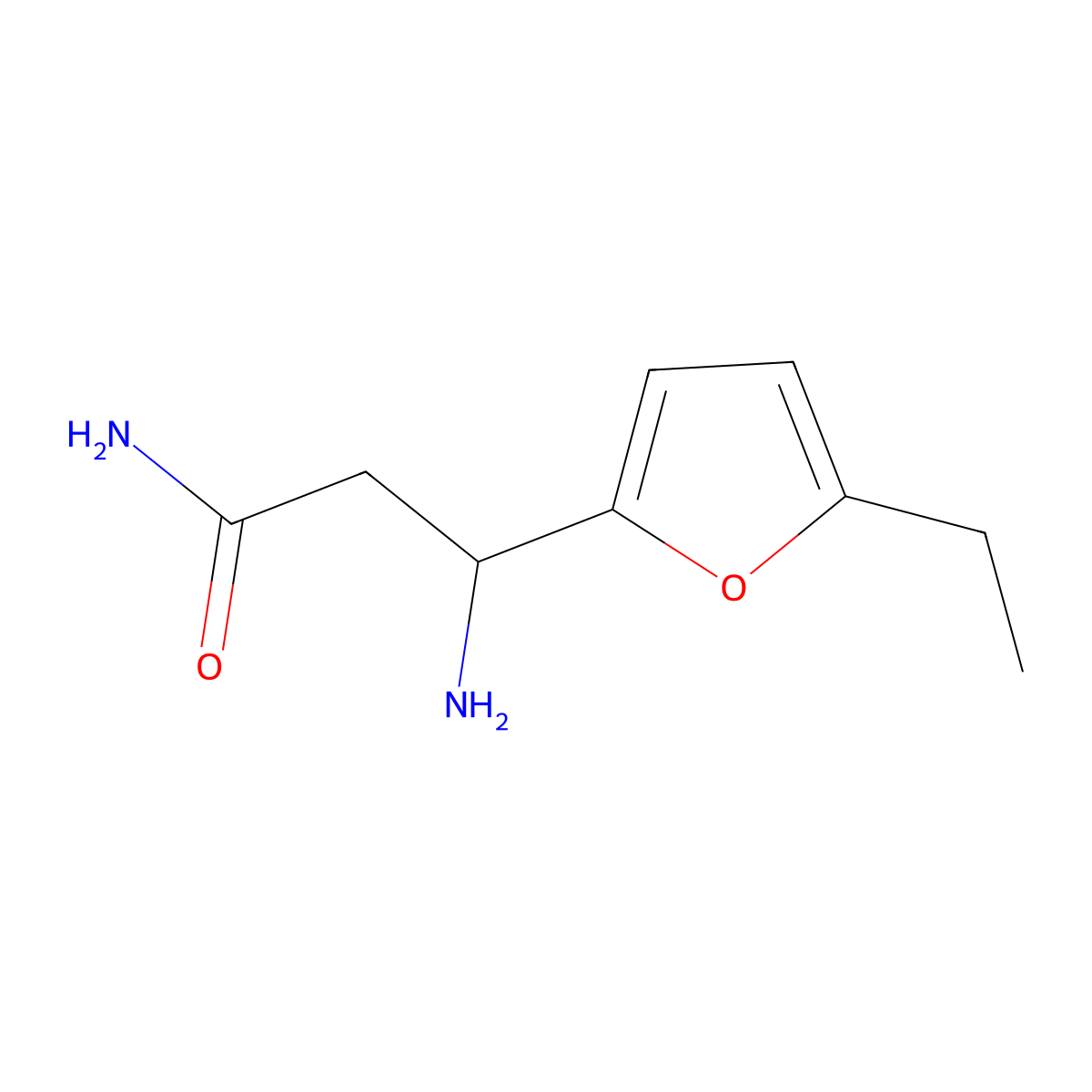 (S)-3-Amino-3-(5-ethylfuran-2-yl)propanamide molecular structure, CAS 1344913-58-1