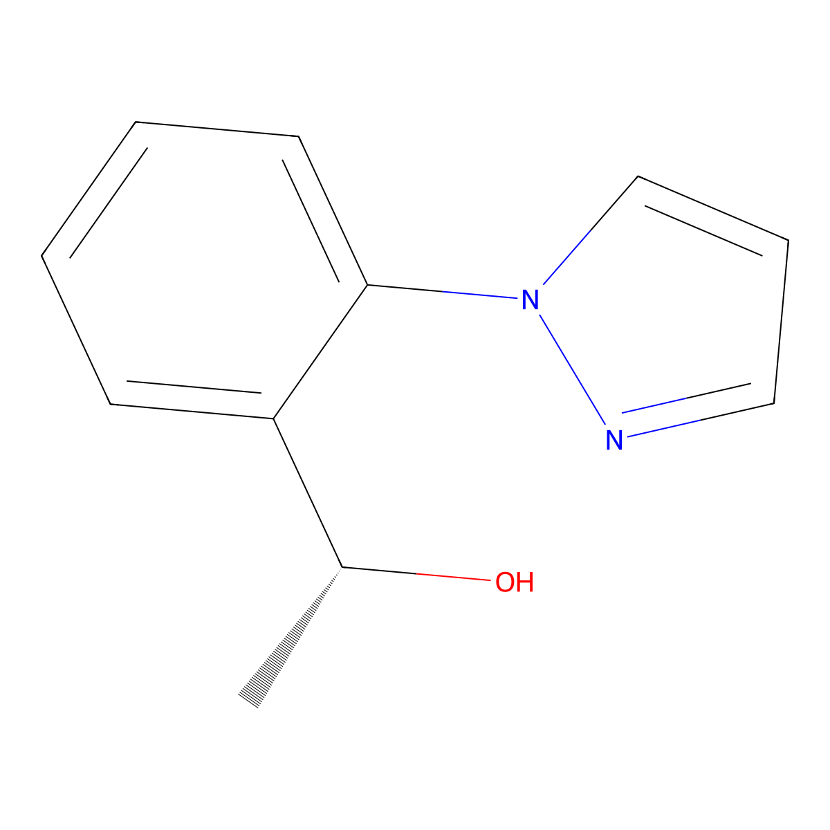 (R)-1-(2-(1h-Pyrazol-1-yl)phenyl)ethan-1-ol molecular structure, CAS 1344920-15-5
