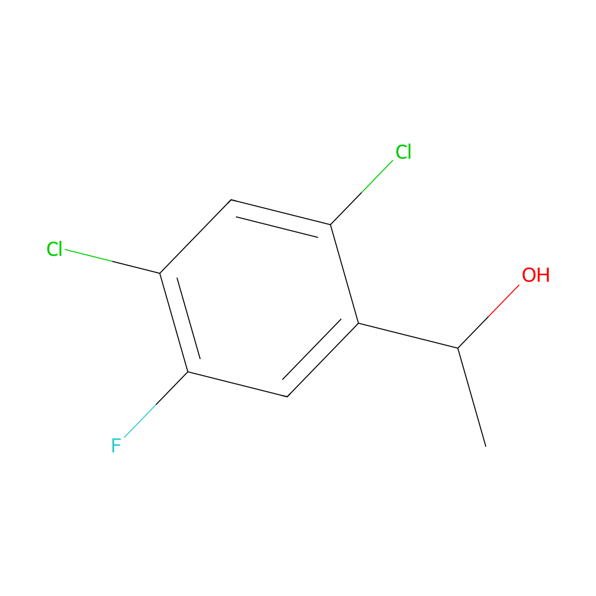 (1R)-1-(2,4-dichloro-5-fluorophenyl)ethan-1-ol molecular structure, CAS 1344923-72-3