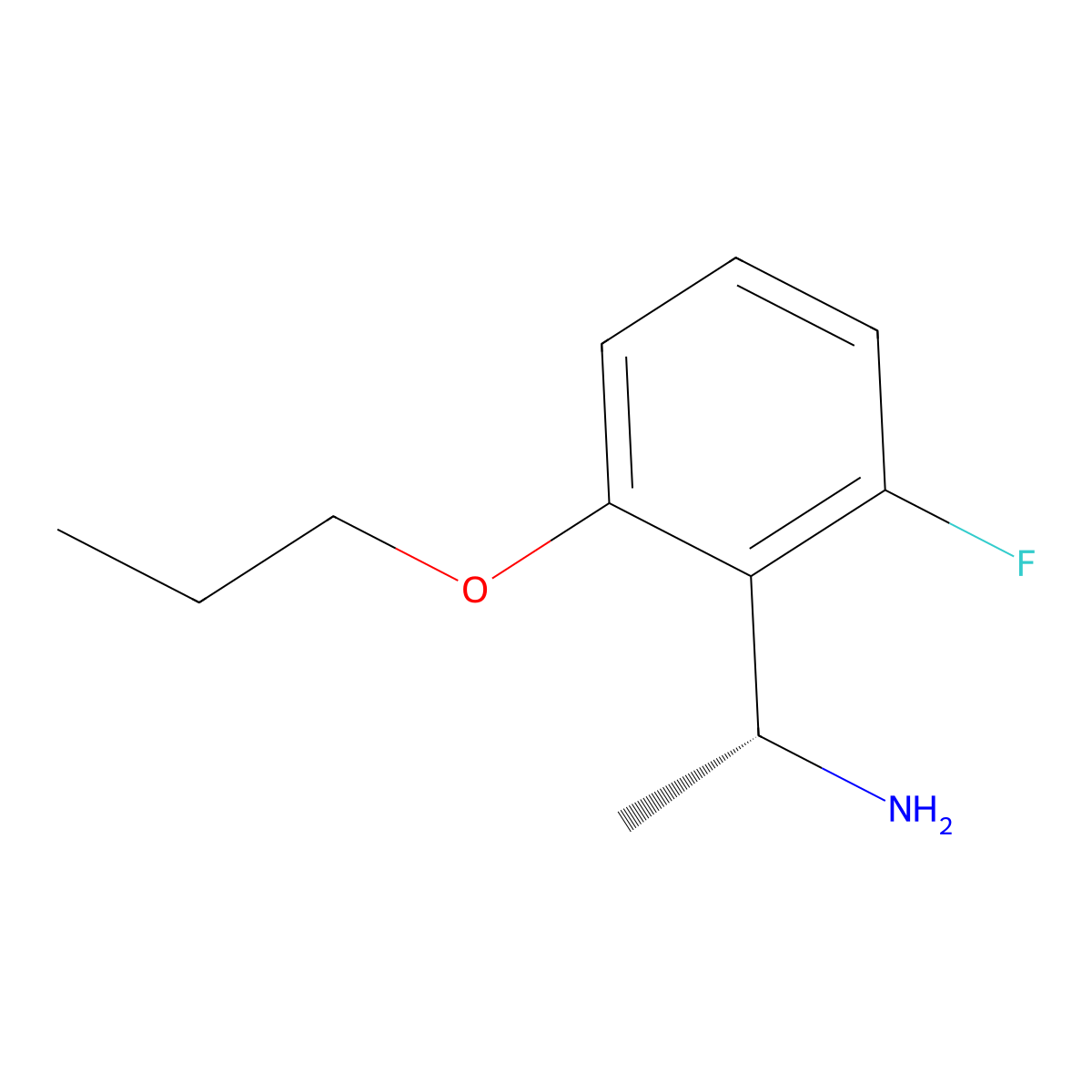 (R)-1-(2-Fluoro-6-propoxyphenyl)ethan-1-amine molecular structure, CAS 1344925-28-5