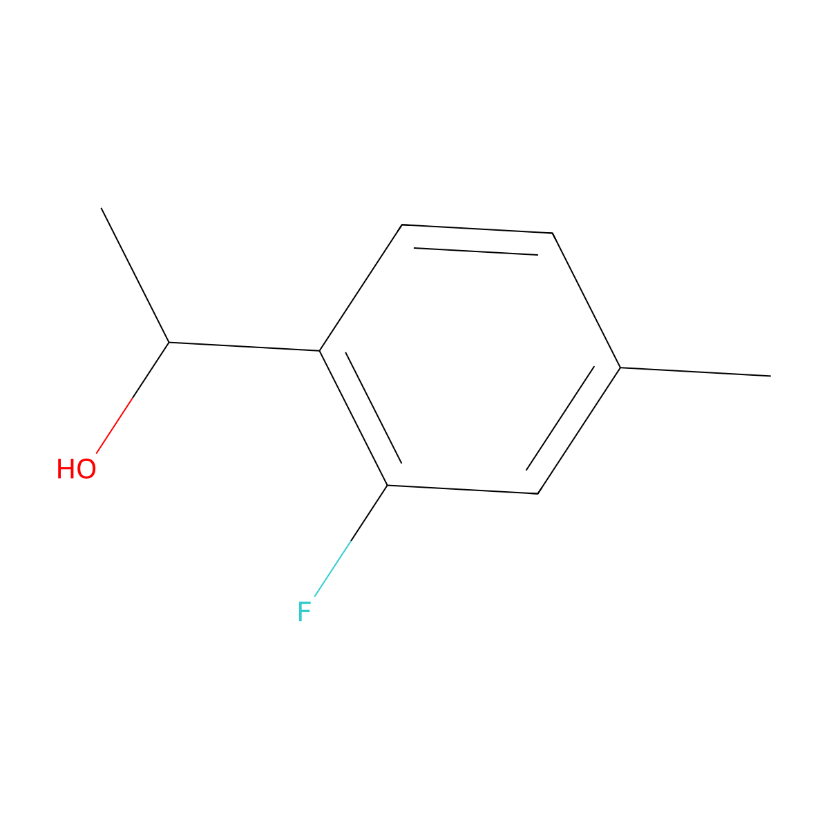 (R)-1-(2-Fluoro-4-methylphenyl)ethan-1-ol molecular structure, CAS 1344927-28-1