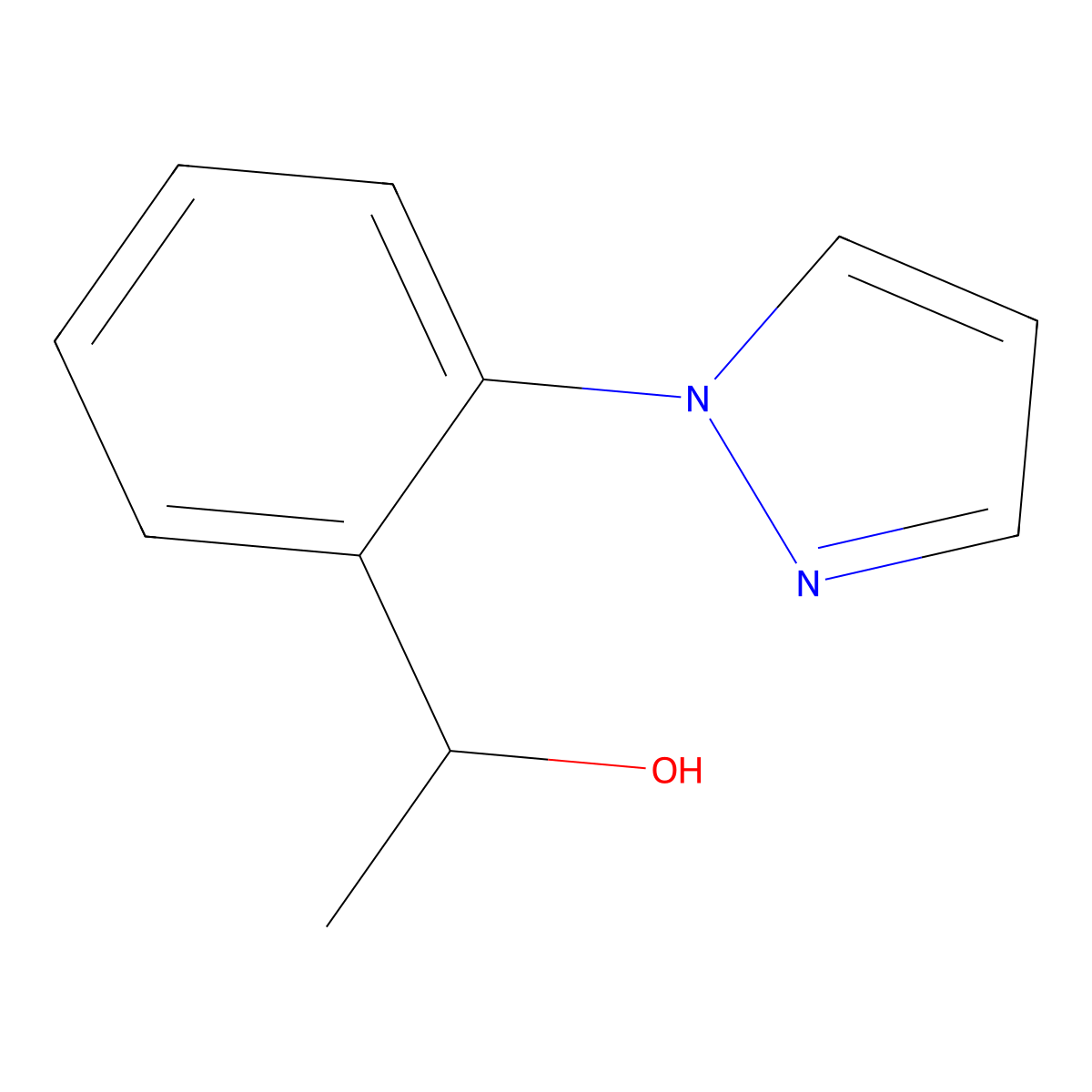 (S)-1-(2-(1h-Pyrazol-1-yl)phenyl)ethan-1-ol molecular structure, CAS 1344928-89-7