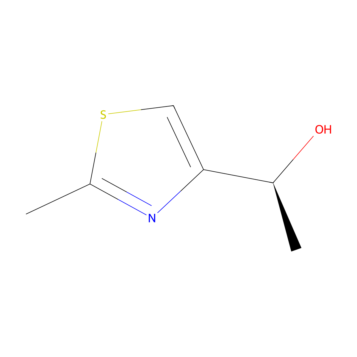 (1S)-1-(2-methyl-1,3-thiazol-4-yl)ethan-1-ol molecular structure, CAS 1344929-77-6