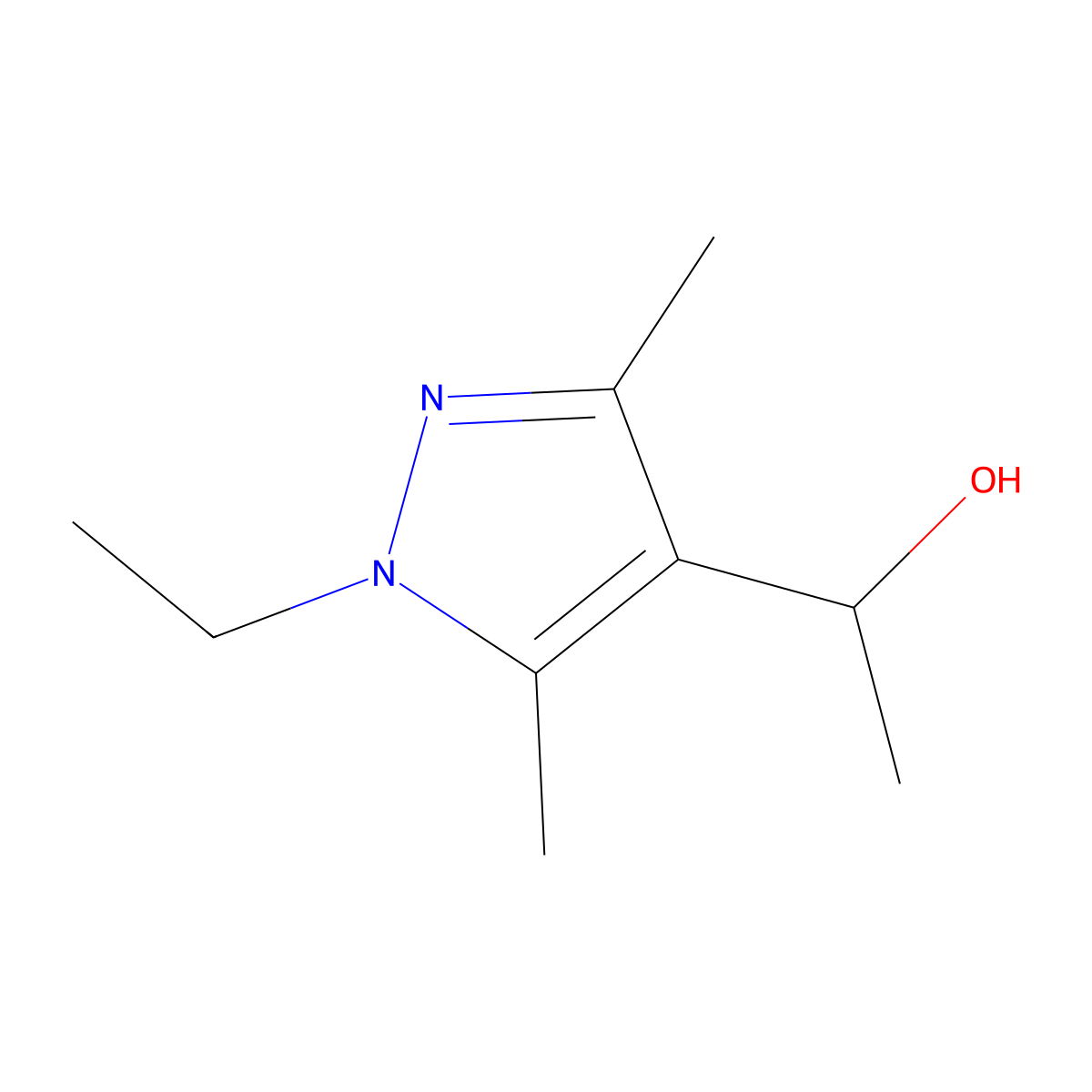 (S)-1-(1-Ethyl-3,5-dimethyl-1h-pyrazol-4-yl)ethan-1-ol molecular structure, CAS 1344930-59-1