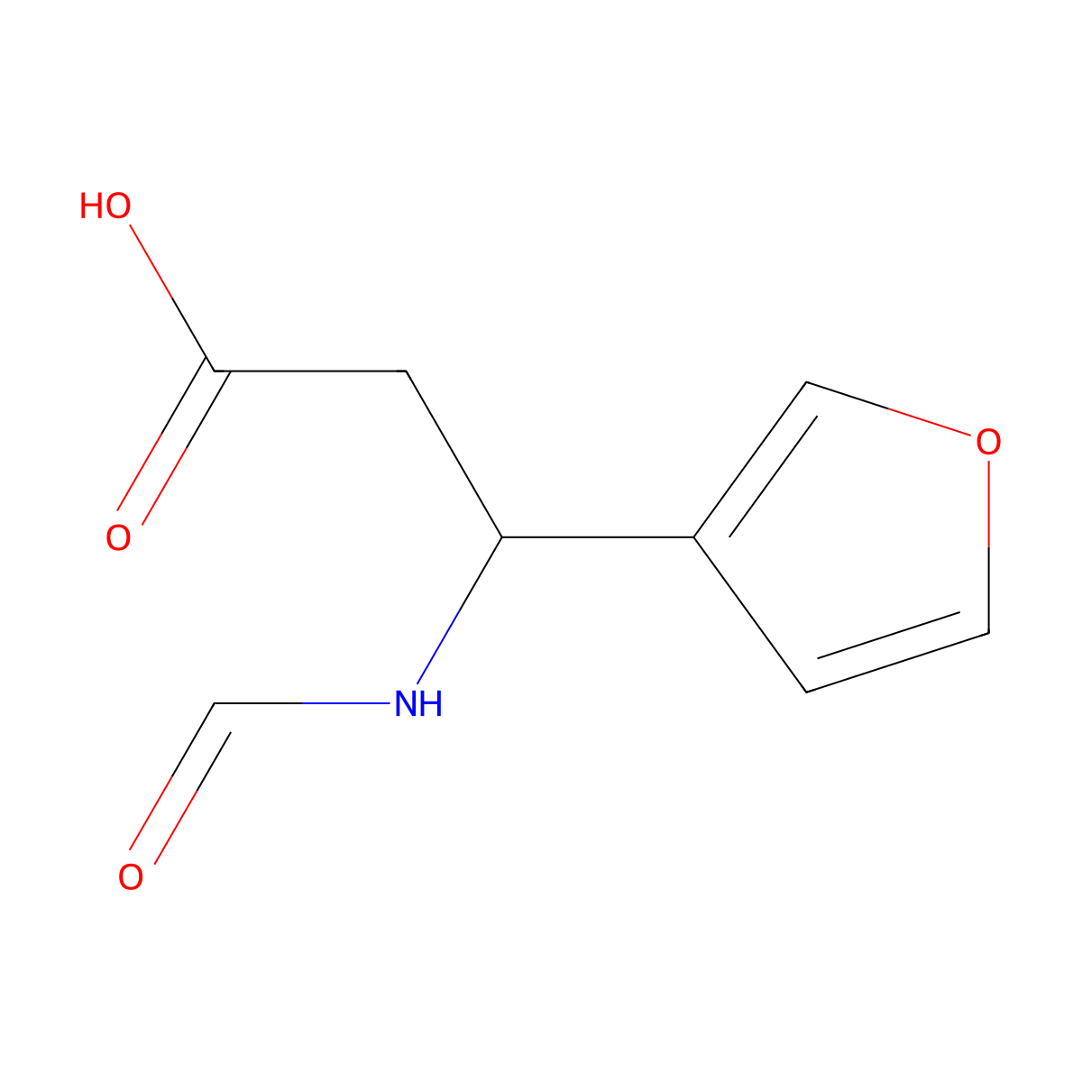 (r)-3-Formamido-3-(furan-3-yl)propanoic acid molecular structure, CAS 1344932-01-9