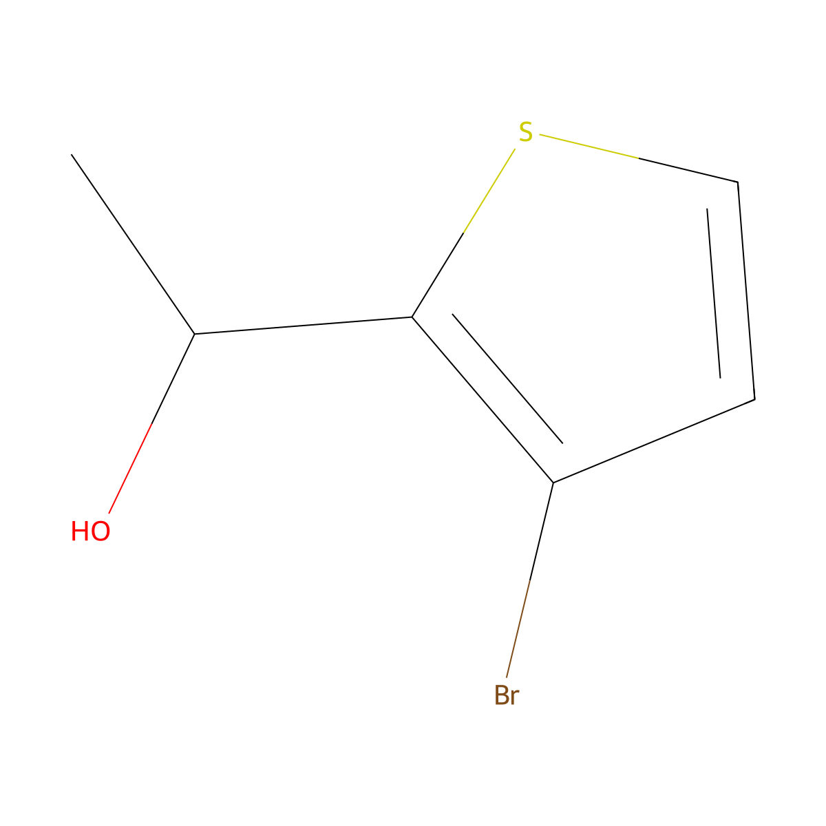 (1S)-1-(3-bromothiophen-2-yl)ethan-1-ol molecular structure, CAS 1344933-95-4