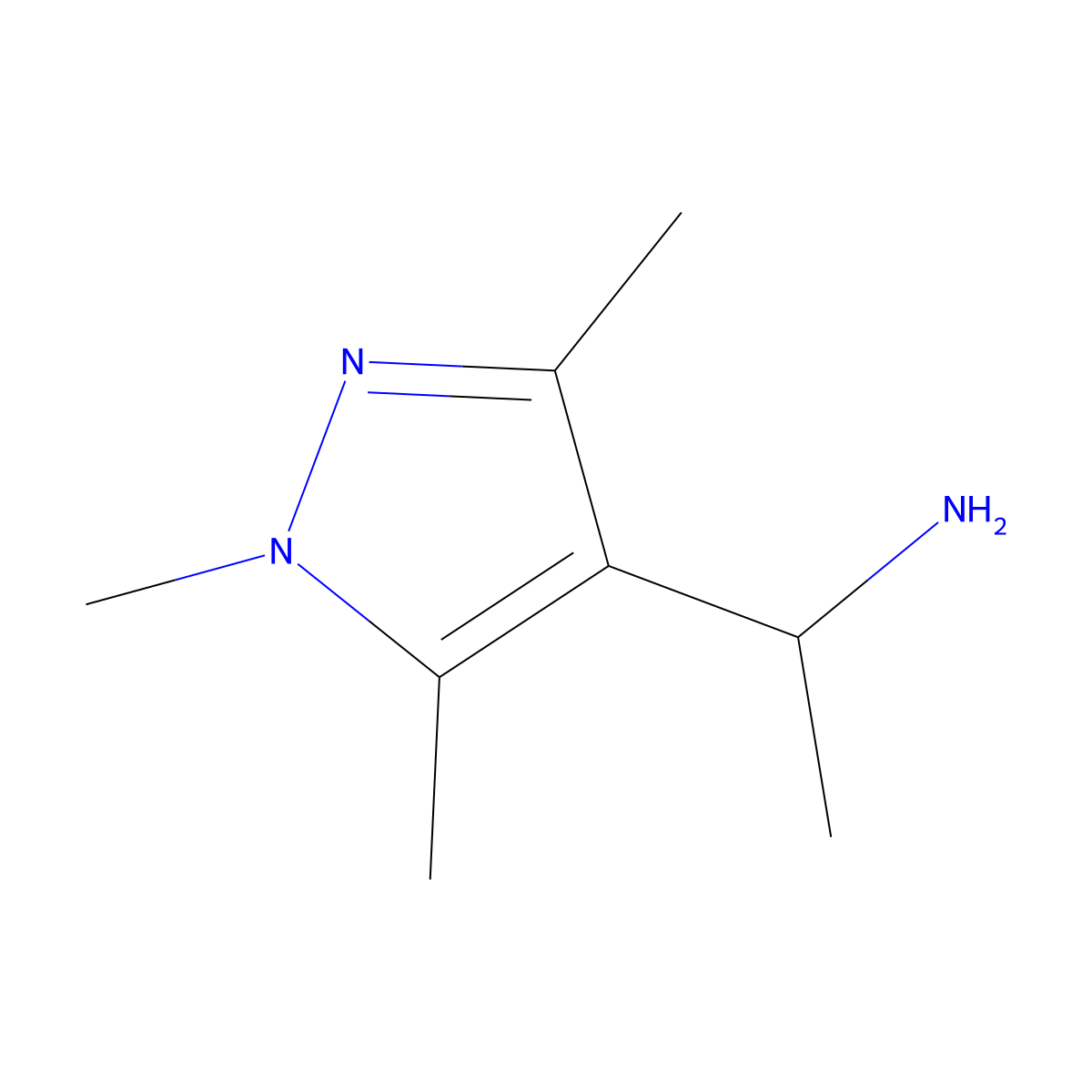 (1R)-1-(trimethyl-1H-pyrazol-4-yl)ethan-1-amine molecular structure, CAS 1344934-91-3