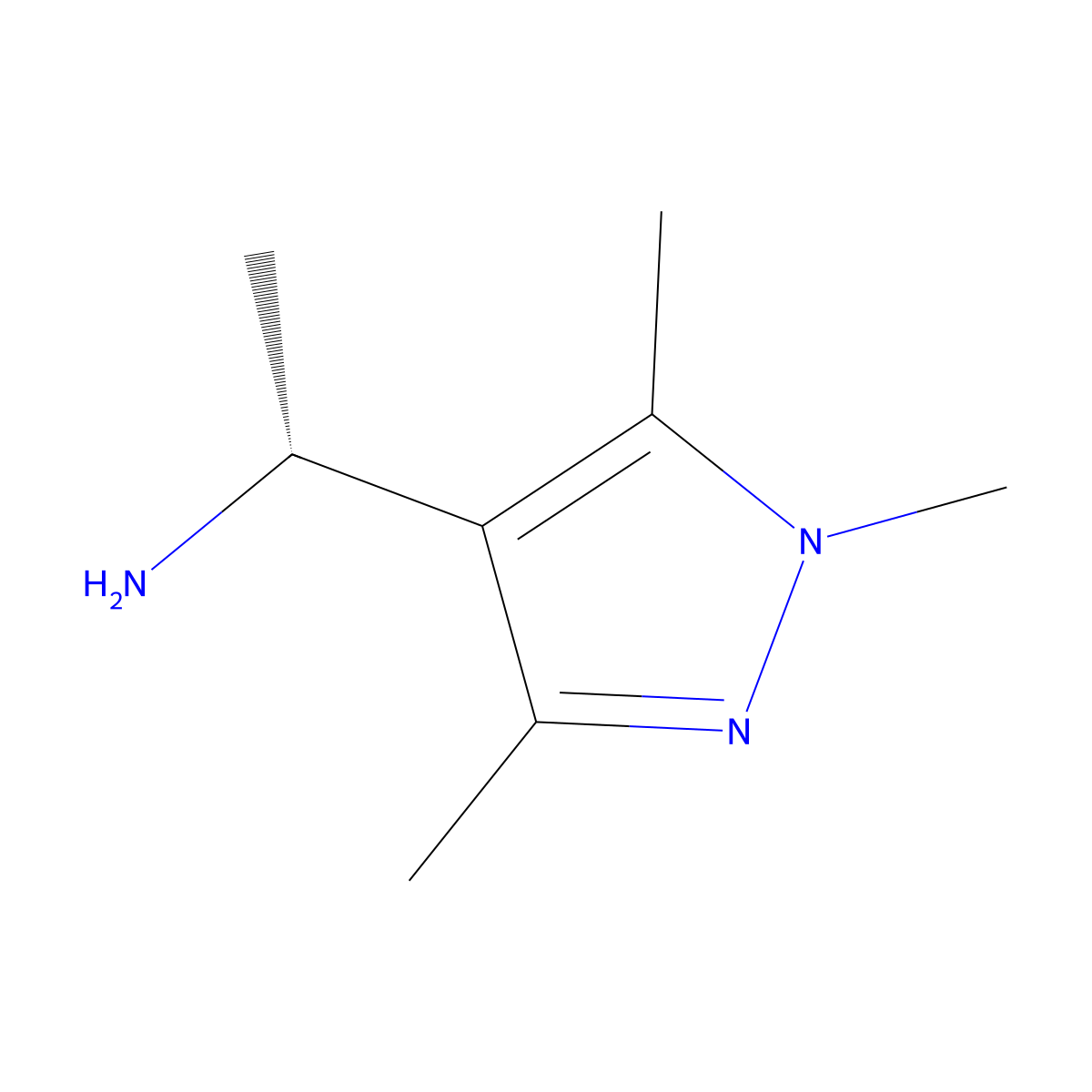 (1R)-1-(trimethyl-1H-pyrazol-4-yl)ethan-1-amine molecular structure, CAS 1344934-91-3