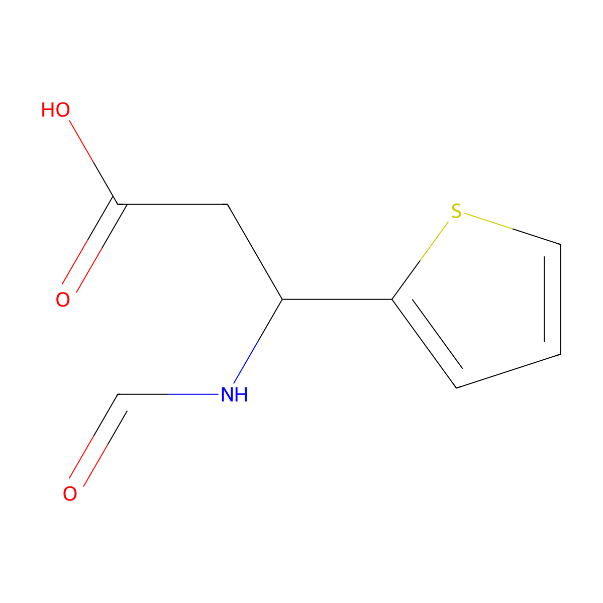 (r)-3-Formamido-3-(thiophen-2-yl)propanoic acid molecular structure, CAS 1344941-55-4
