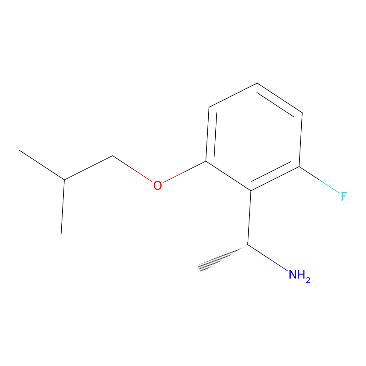 (R)-1-(2-Fluoro-6-isobutoxyphenyl)ethan-1-amine molecular structure, CAS 1344943-32-3
