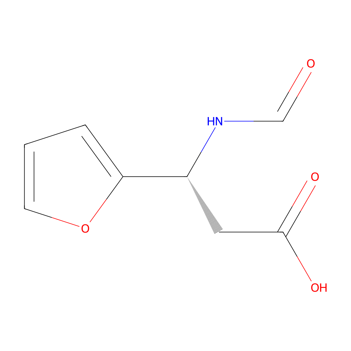(r)-3-Formamido-3-(furan-2-yl)propanoic acid molecular structure, CAS 1344943-58-3