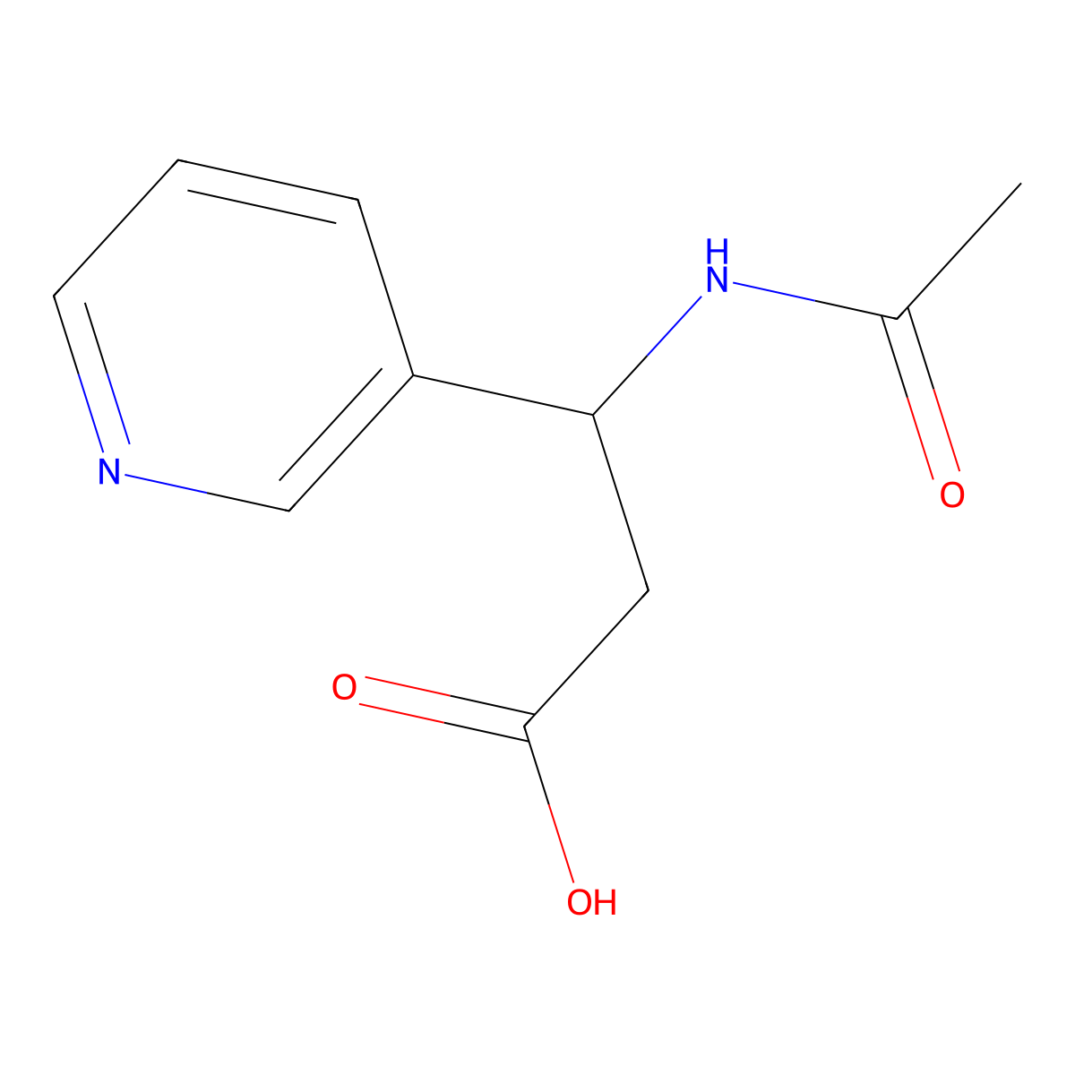 (3S)-3-acetamido-3-(pyridin-3-yl)propanoic acid molecular structure, CAS 1344943-90-3
