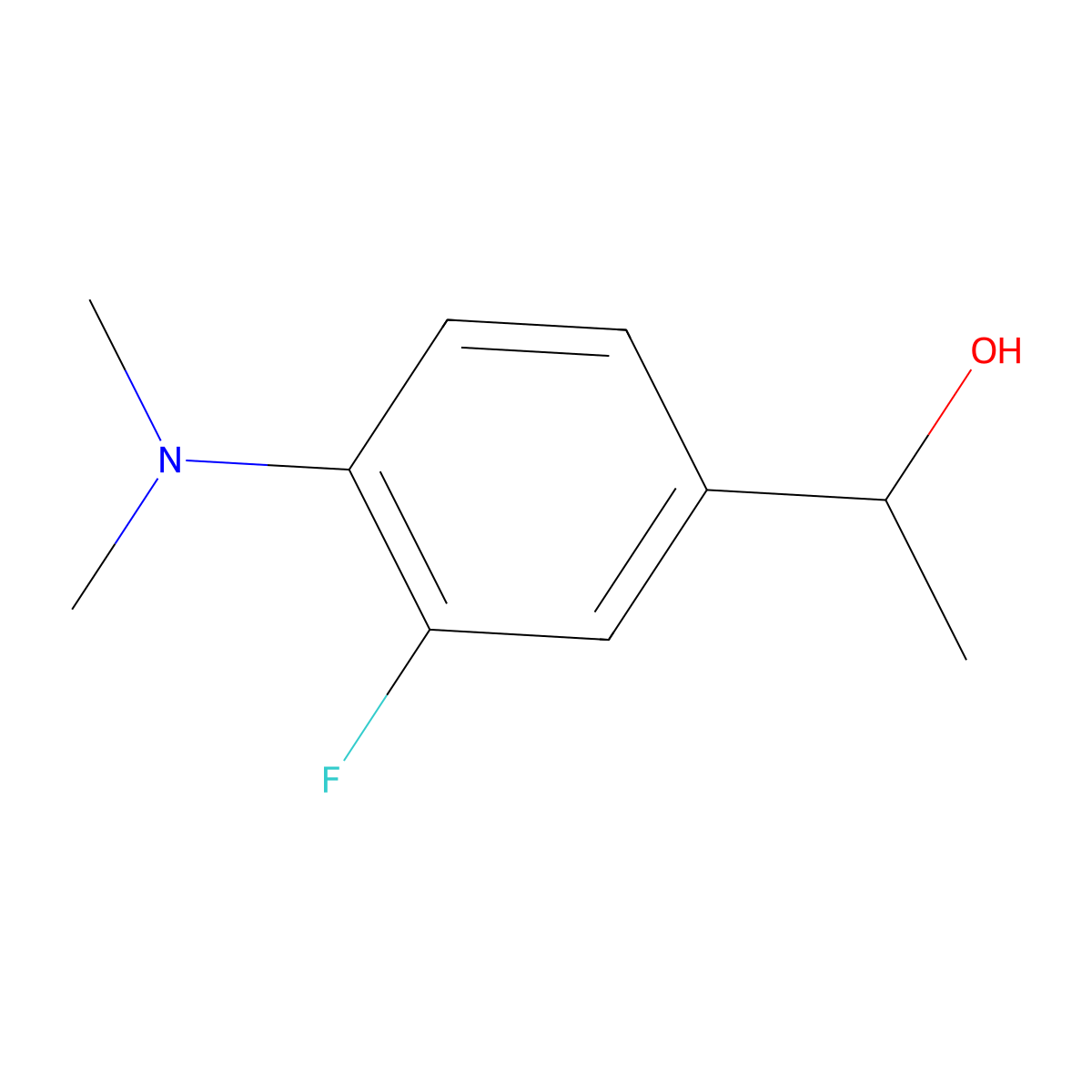 (R)-1-(4-(Dimethylamino)-3-fluorophenyl)ethan-1-ol molecular structure, CAS 1344944-08-6