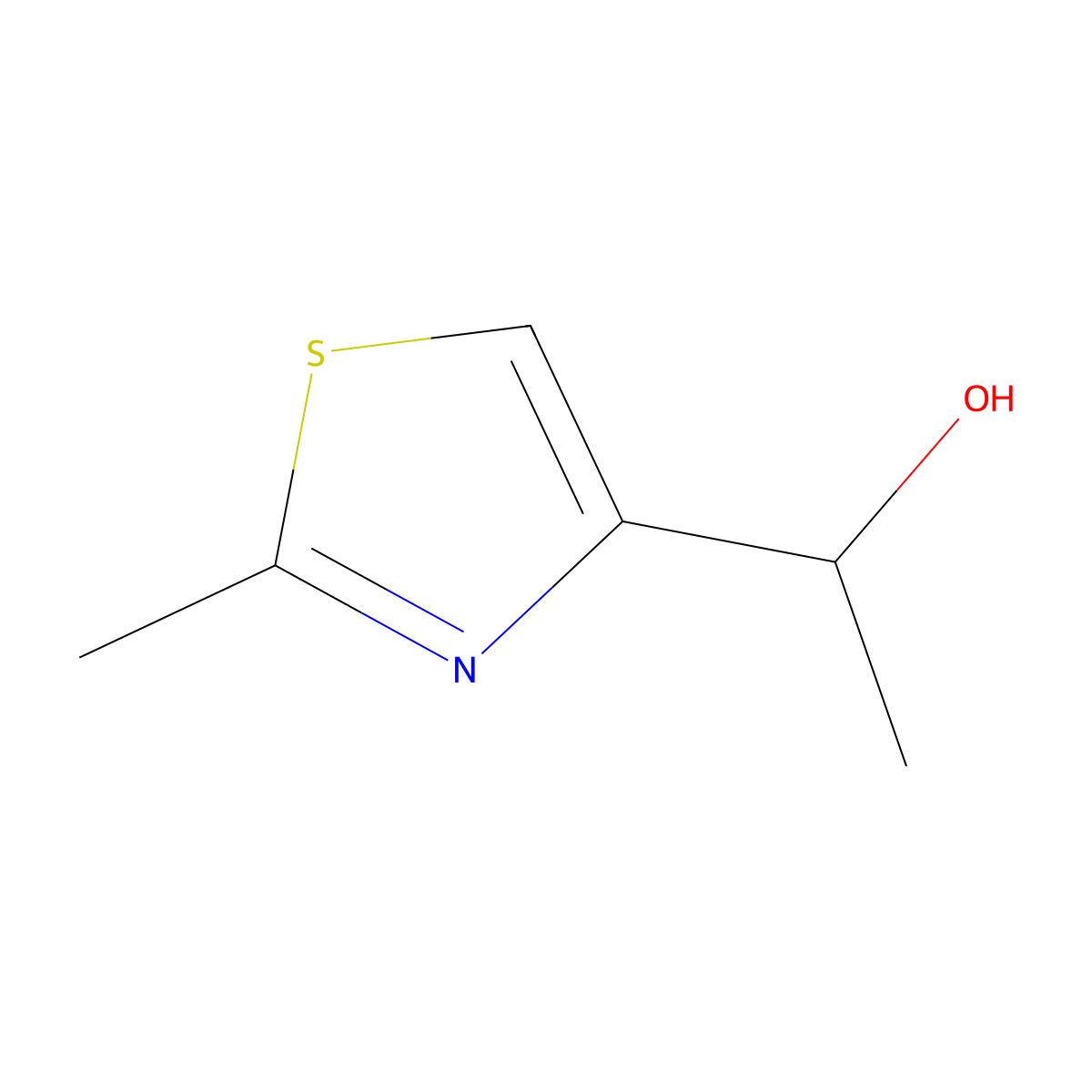 (1R)-1-(2-methyl-1,3-thiazol-4-yl)ethan-1-ol molecular structure, CAS 1344946-59-3