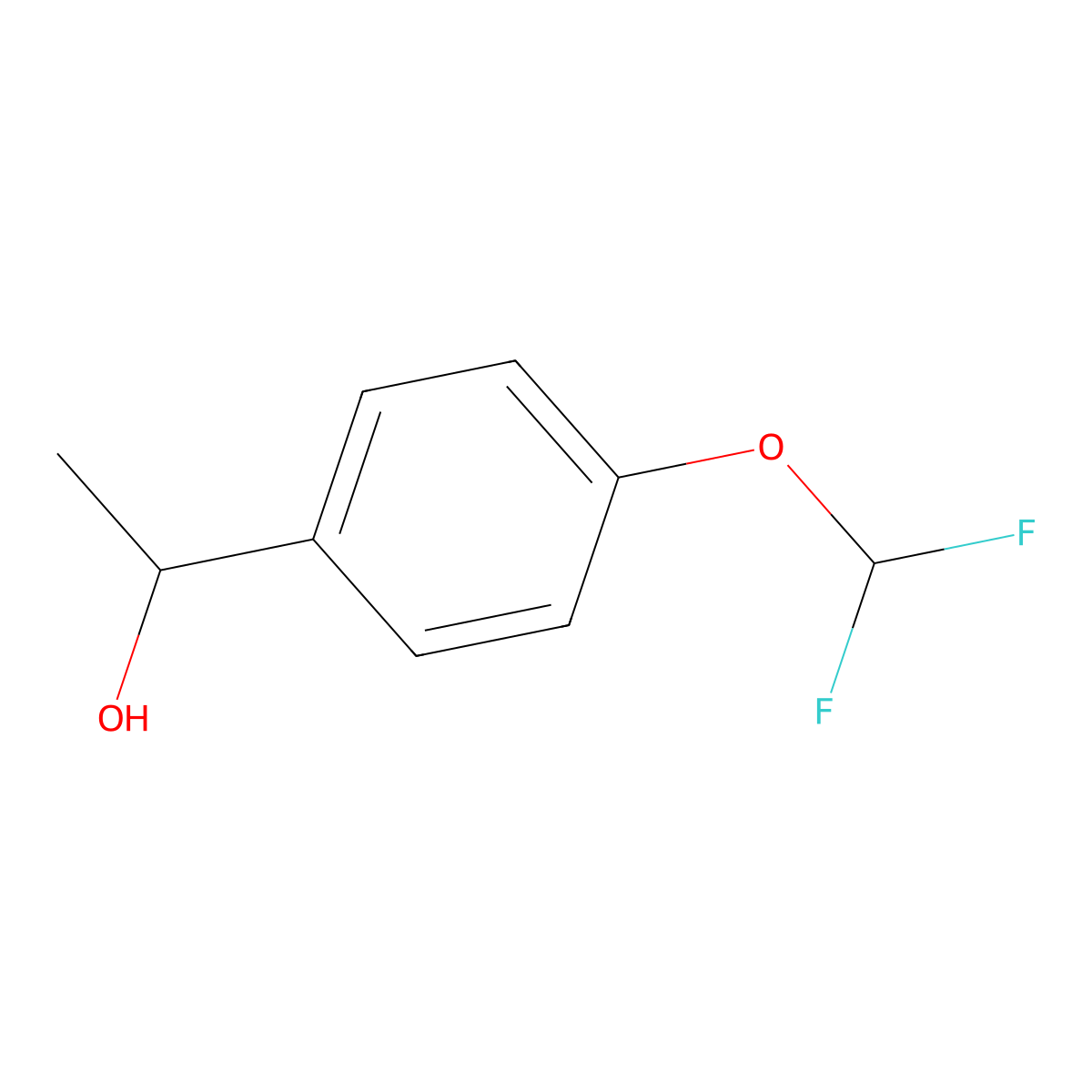 (1S)-1-[4-(difluoromethoxy)phenyl]ethan-1-ol molecular structure, CAS 1344949-50-3