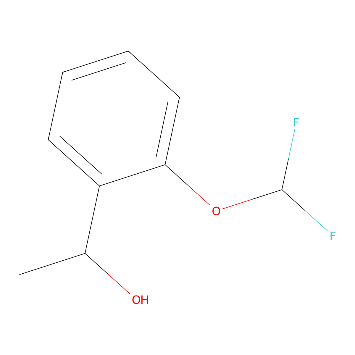 (1R)-1-[2-(difluoromethoxy)phenyl]ethan-1-ol molecular structure, CAS 1344951-26-3
