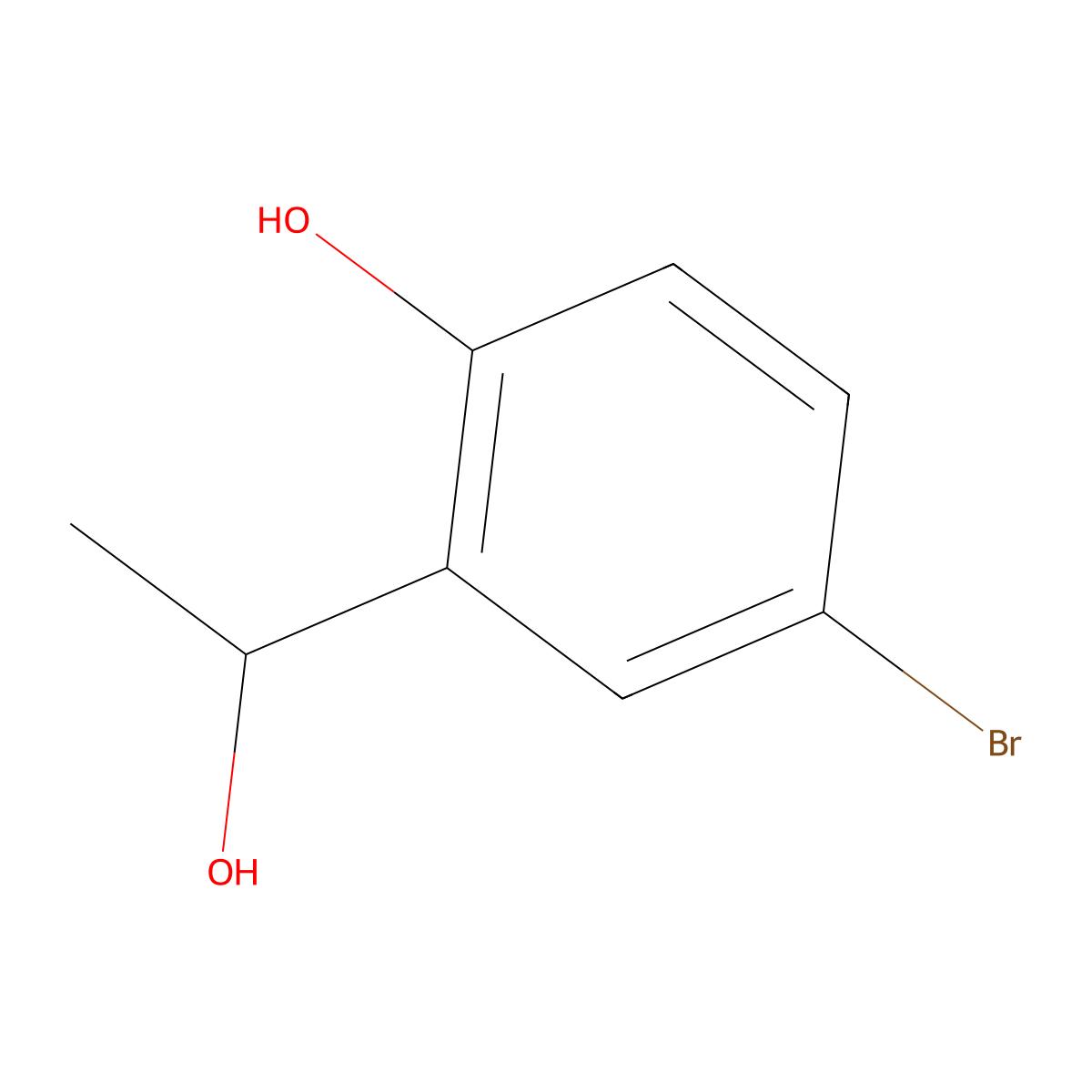 (s)-4-Bromo-2-(1-hydroxyethyl)phenol molecular structure, CAS 1344952-41-5