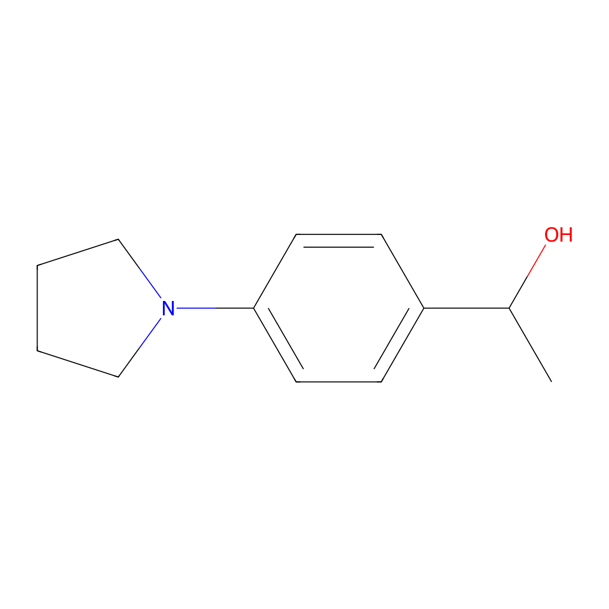 (S)-1-(4-(Pyrrolidin-1-yl)phenyl)ethan-1-ol molecular structure, CAS 1344955-20-9