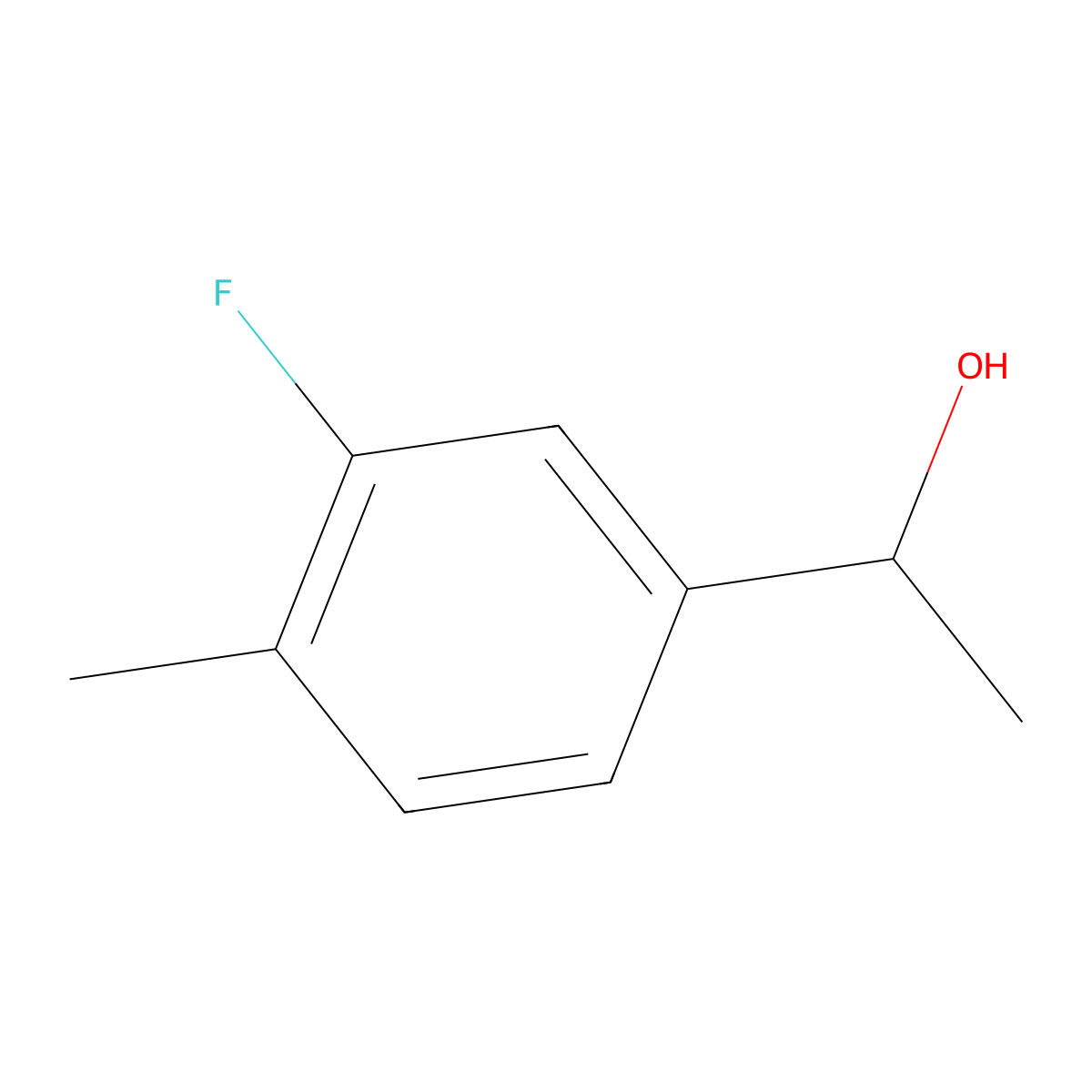 (R)-1-(3-Fluoro-4-methylphenyl)ethan-1-ol molecular structure, CAS 1344955-38-9