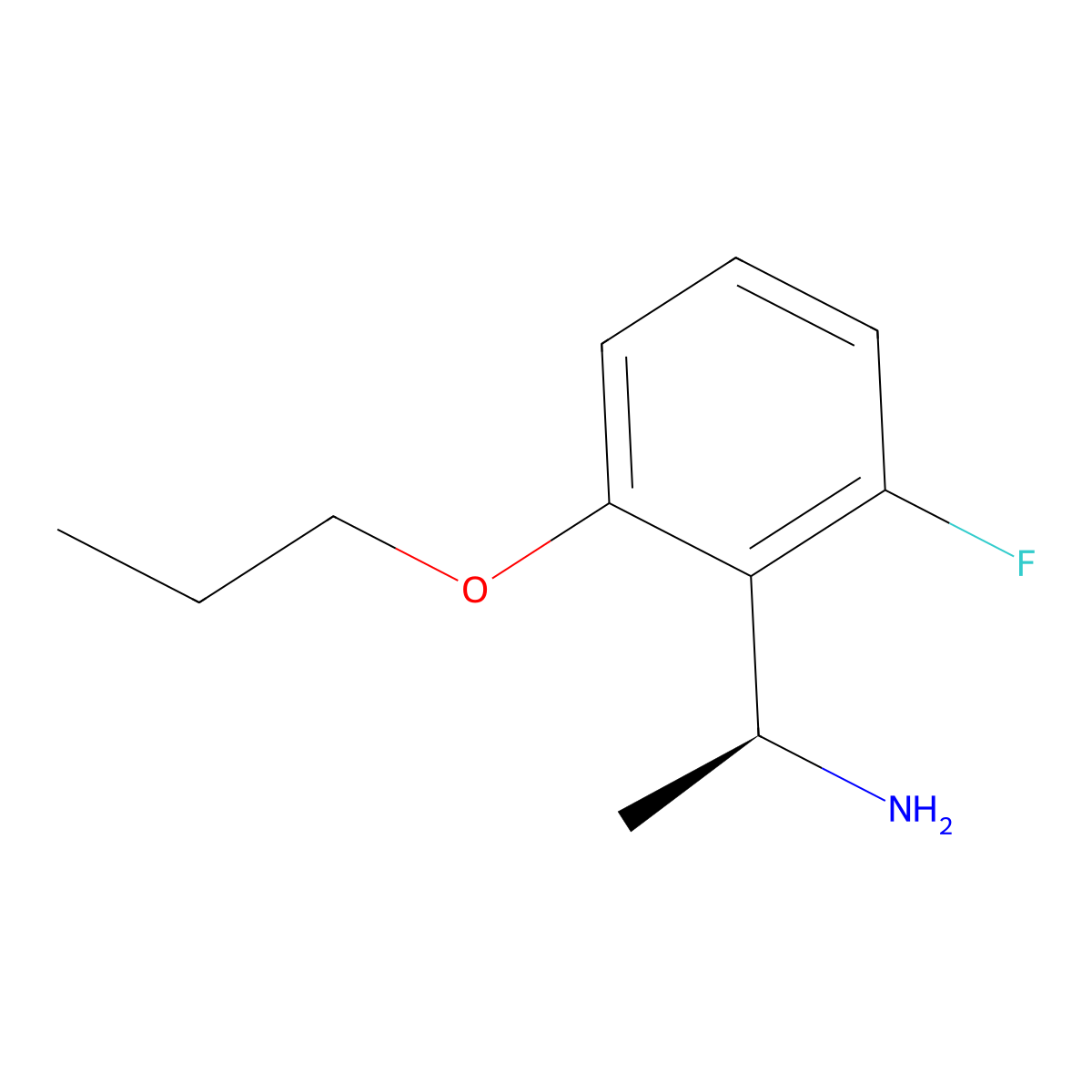 (S)-1-(2-Fluoro-6-propoxyphenyl)ethan-1-amine molecular structure, CAS 1344955-79-8