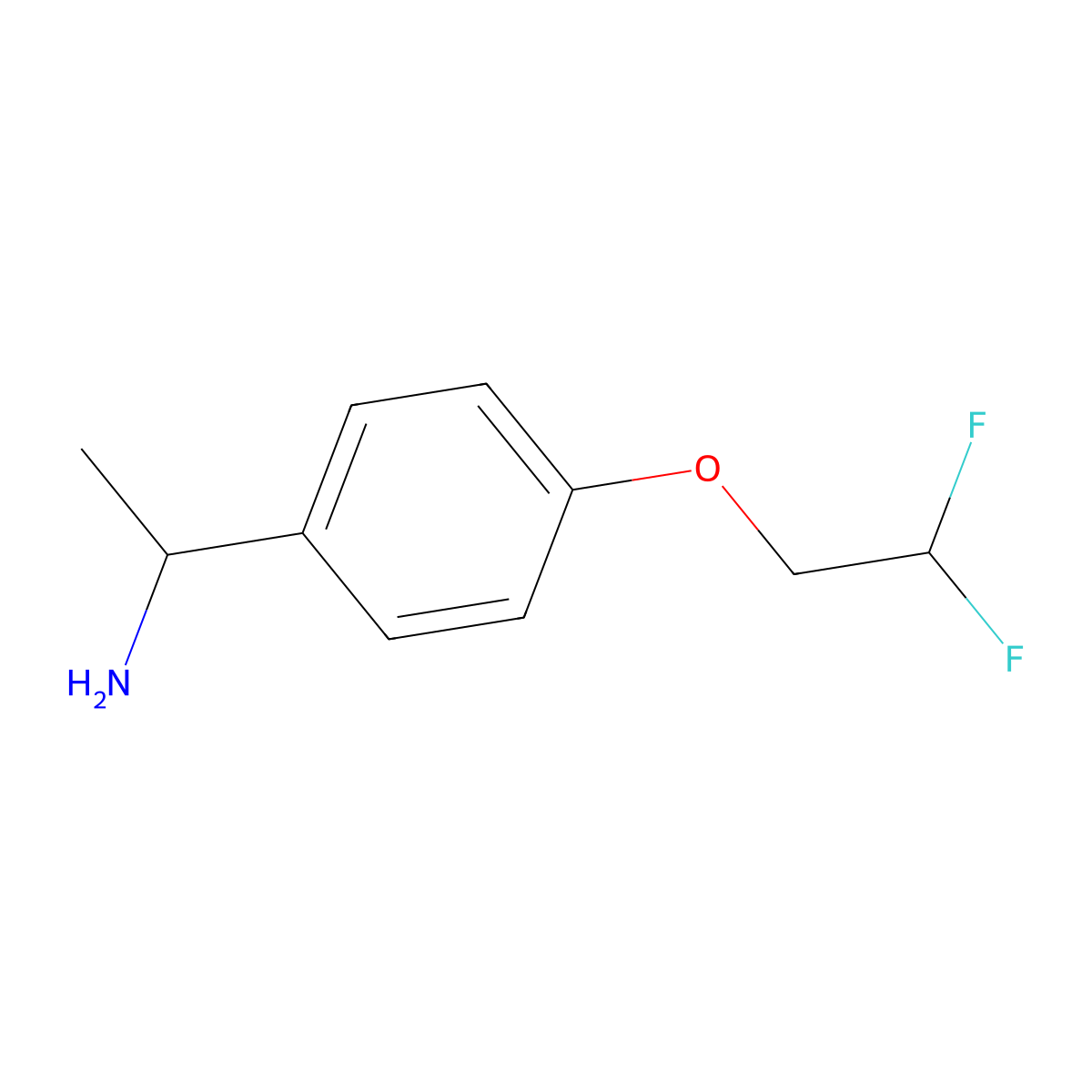 (1R)-1-[4-(2,2-difluoroethoxy)phenyl]ethan-1-amine molecular structure, CAS 1344956-11-1