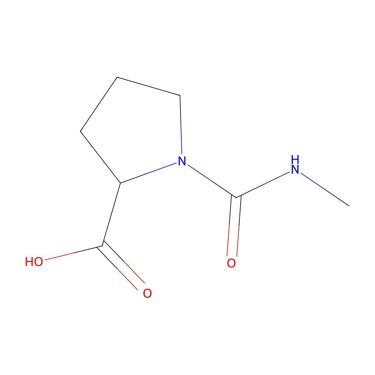 (Methylcarbamoyl)-D-proline molecular structure, CAS 1344956-29-1