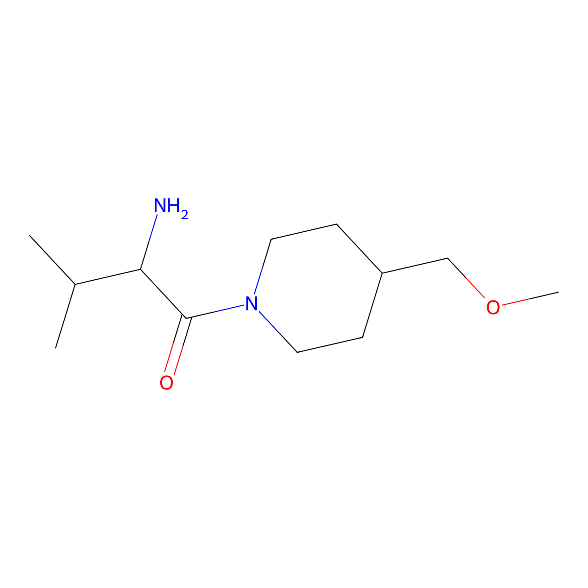 (S)-2-Amino-1-(4-methoxymethyl-piperidin-1-yl)-3-methyl-butan-1-one molecular structure, CAS 1344958-54-8