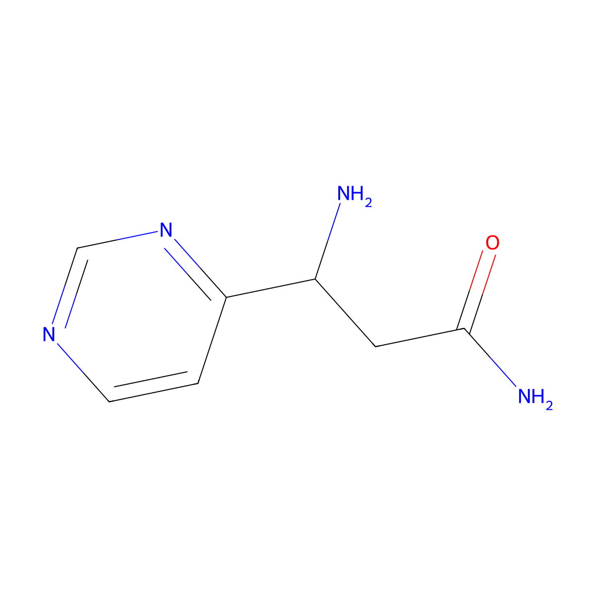 (3R)-3-amino-3-(pyrimidin-4-yl)propanamide molecular structure, CAS 1344960-22-0