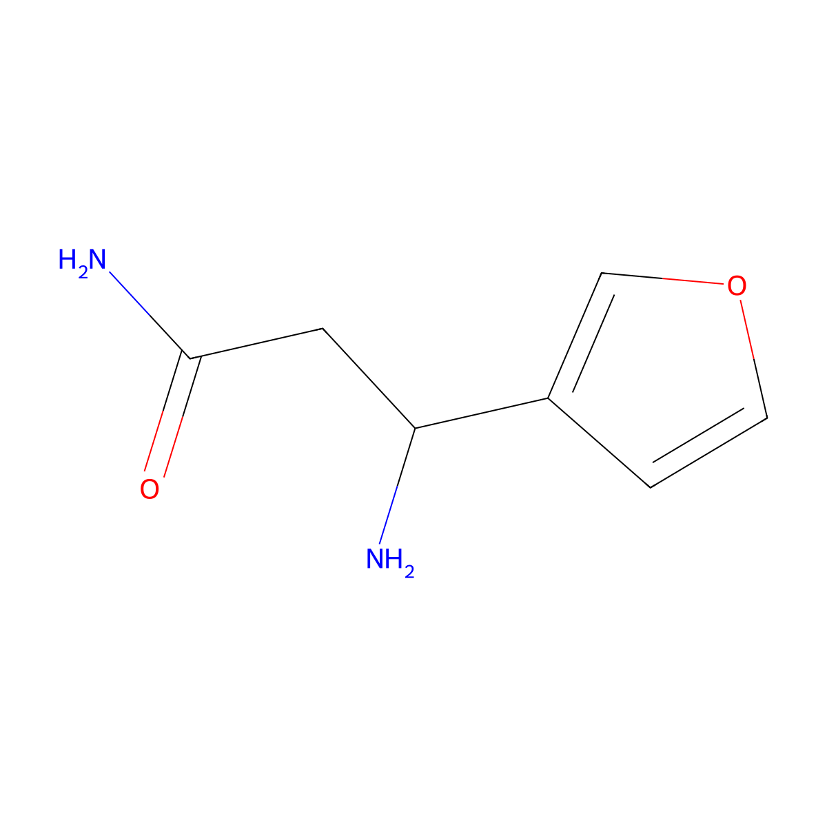 (3R)-3-Amino-3-(furan-3-YL)propanamide molecular structure, CAS 1344960-45-7