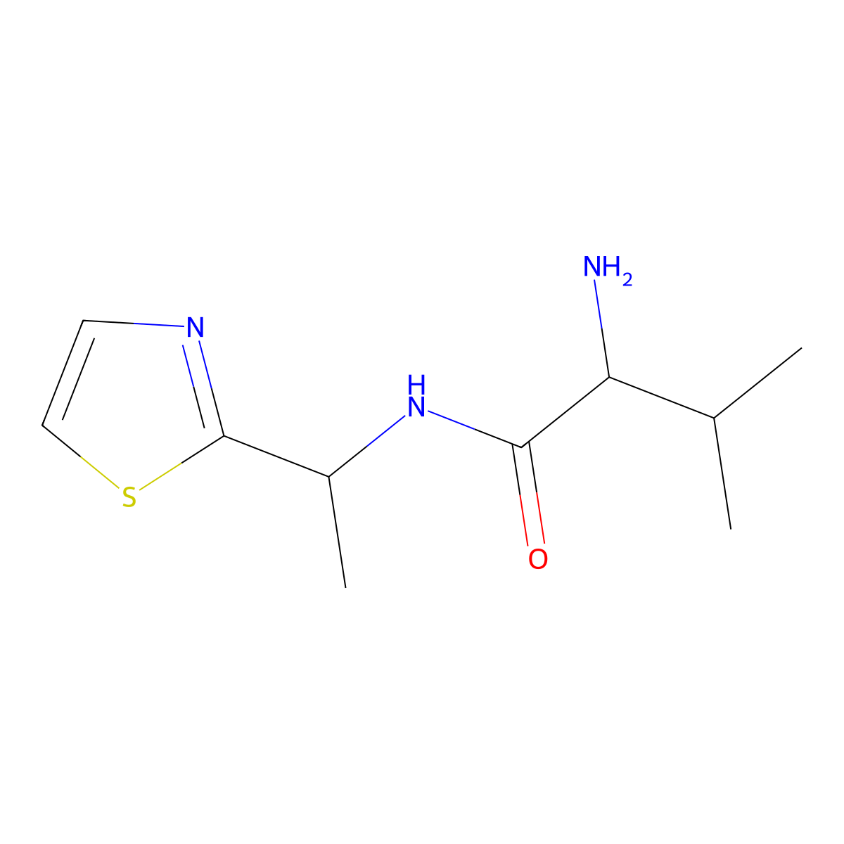 2-Amino-3-methyl-N-((S)-1-(thiazol-2-yl)ethyl)butanamide molecular structure, CAS 1344965-26-9