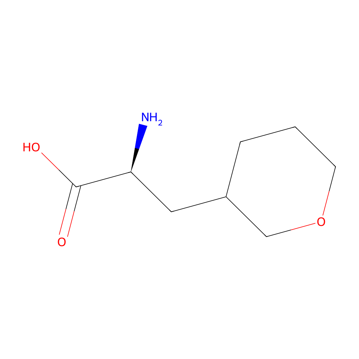(2S)-2-amino-3-(oxan-3-yl)propanoic acid molecular structure, CAS 1344966-46-6