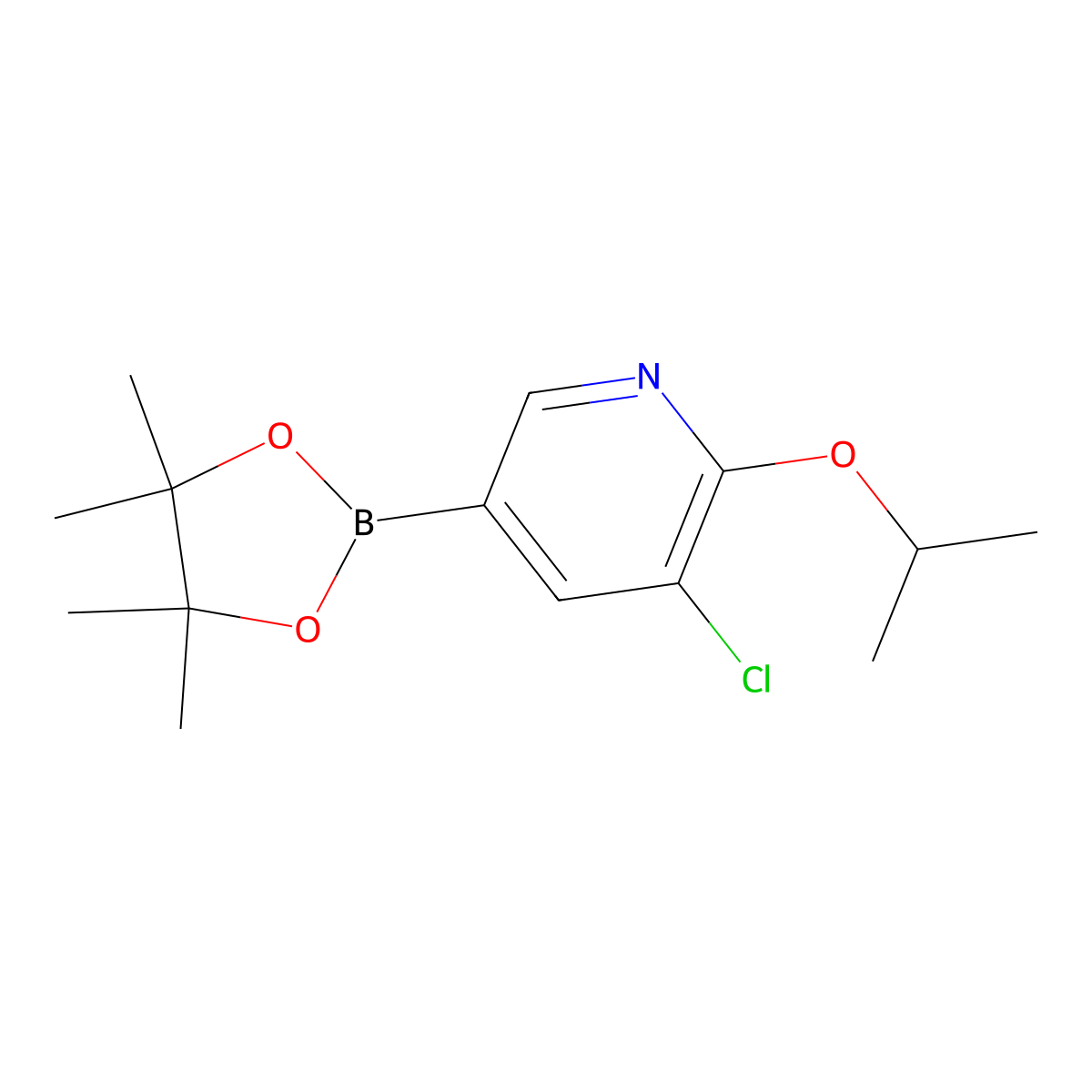 3-Chloro-2-isopropoxy-5-(4,4,5,5-tetramethyl-1,3,2-dioxaborolan-2-YL)pyridine molecular structure, CAS 1344997-94-9