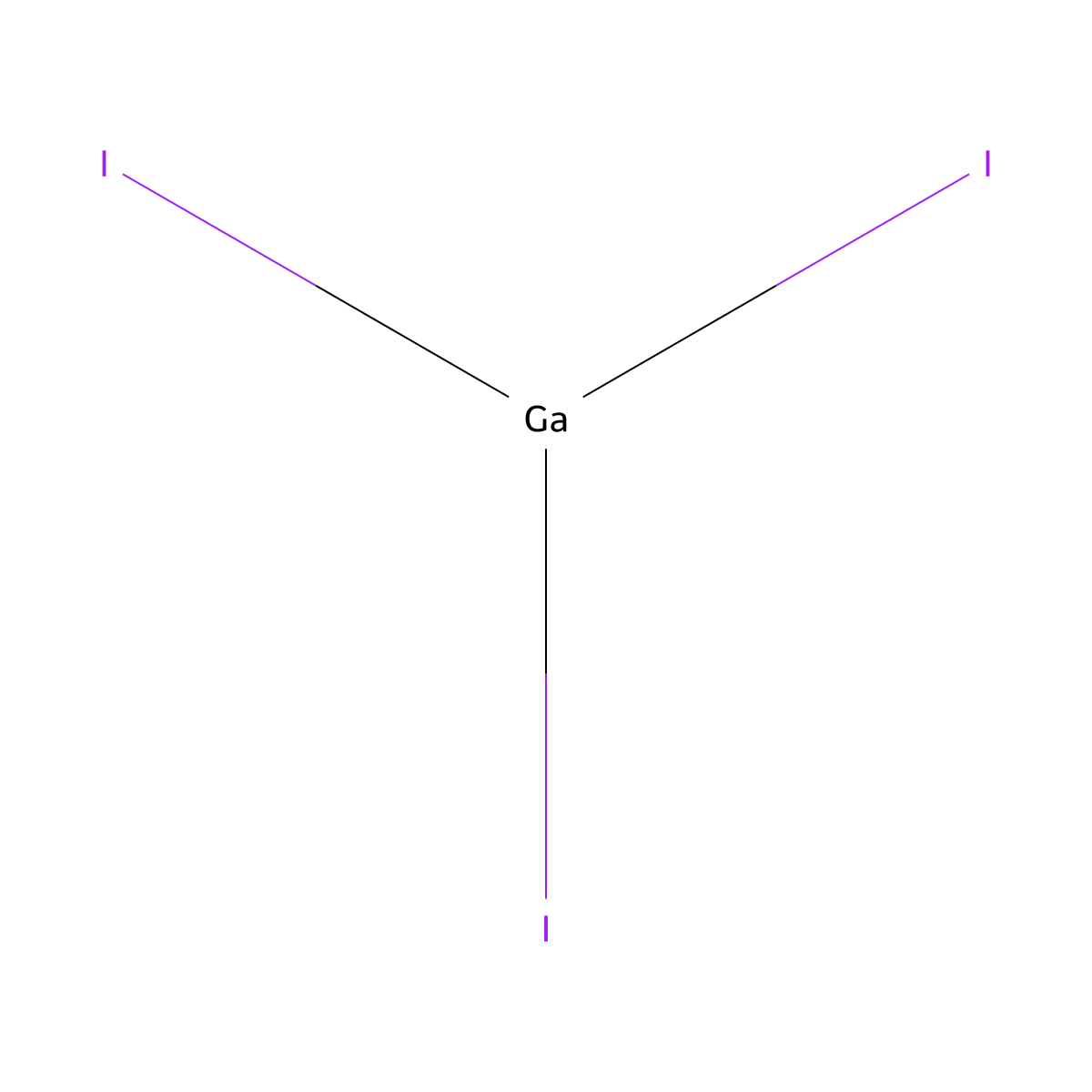 Gallium iodide (GaI3) molecular structure, CAS 13450-91-4