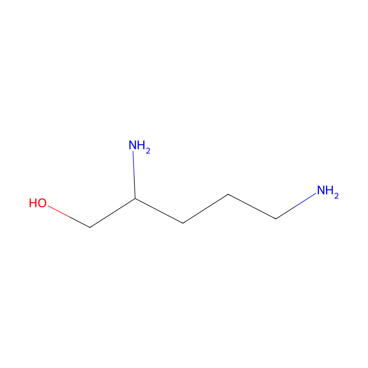 (2S)-2,5-diaminopentan-1-ol molecular structure, CAS 134501-47-6