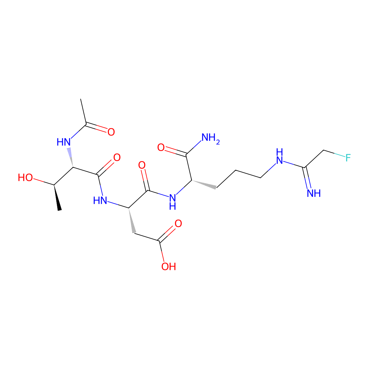 (3S)-3-[[(2S,3R)-2-Acetamido-3-hydroxybutanoyl]amino]-4-[[(2S)-1-amino-5-[(1-amino-2-fluoroethylidene)amino]-1-oxopentan-2-yl]amino]-4-oxobutanoic acid molecular structure, CAS 1345019-64-8