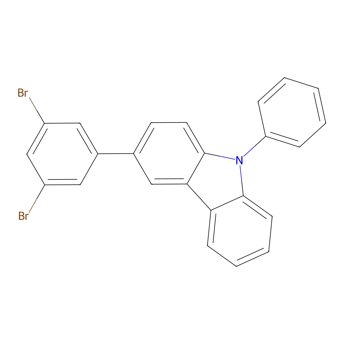 3-(3,5-Dibromophenyl)-9-phenyl-9H-carbazole molecular structure, CAS 1345021-52-4