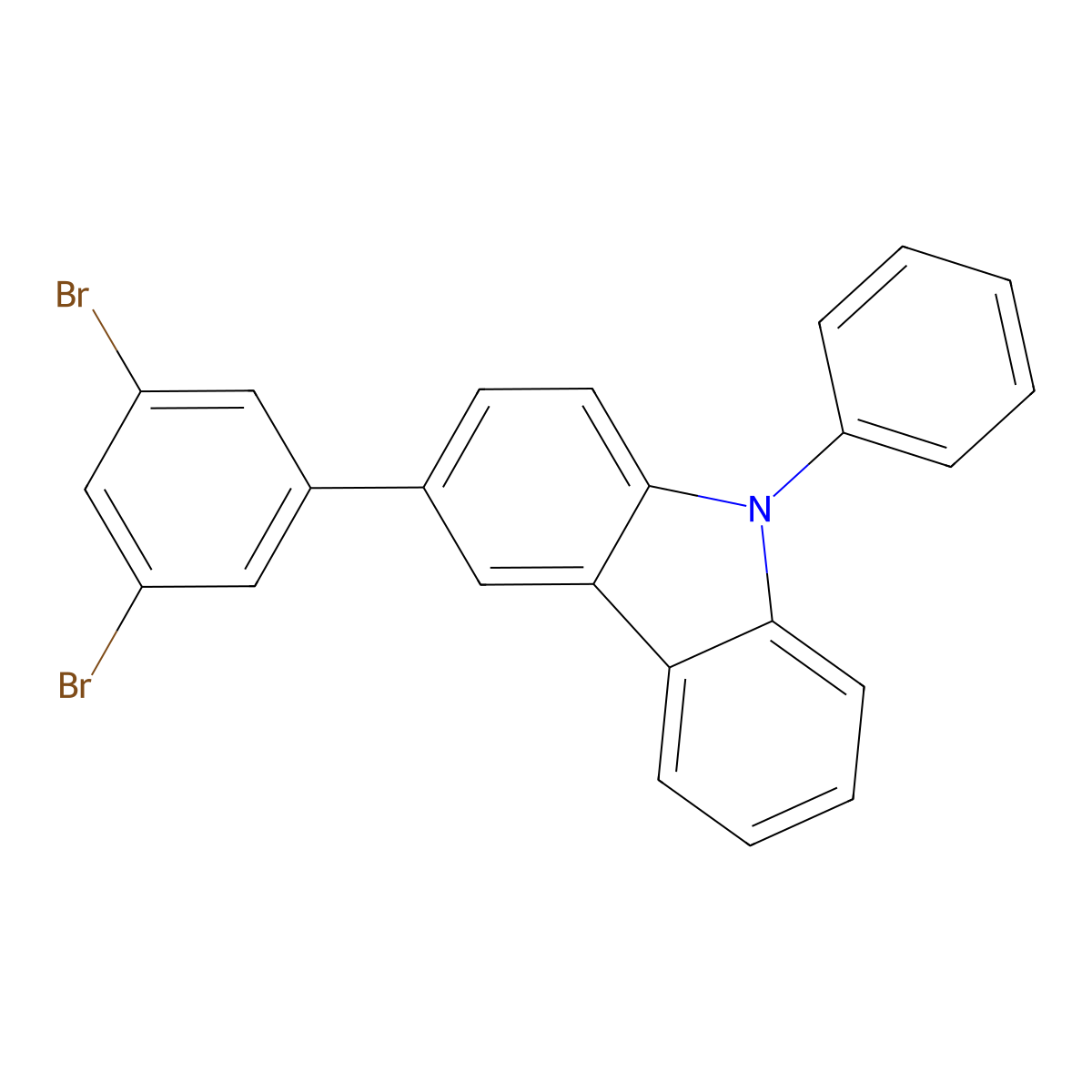 3-(3,5-Dibromophenyl)-9-phenyl-9H-carbazole molecular structure, CAS 1345021-52-4