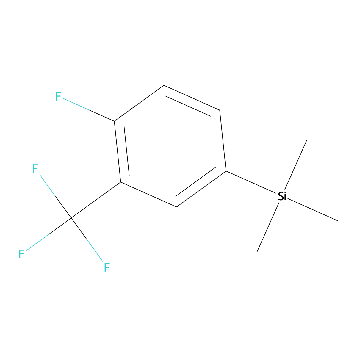 (4-Fluoro-3-(trifluoromethyl)phenyl)trimethylsilane molecular structure, CAS 1345035-76-8
