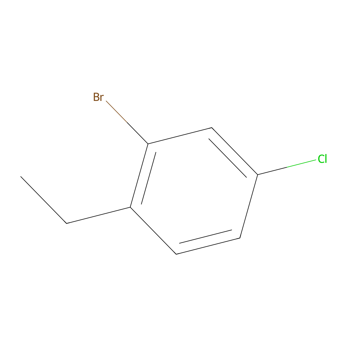 2-Bromo-4-chloro-1-ethylbenzene molecular structure, CAS 1345036-19-2