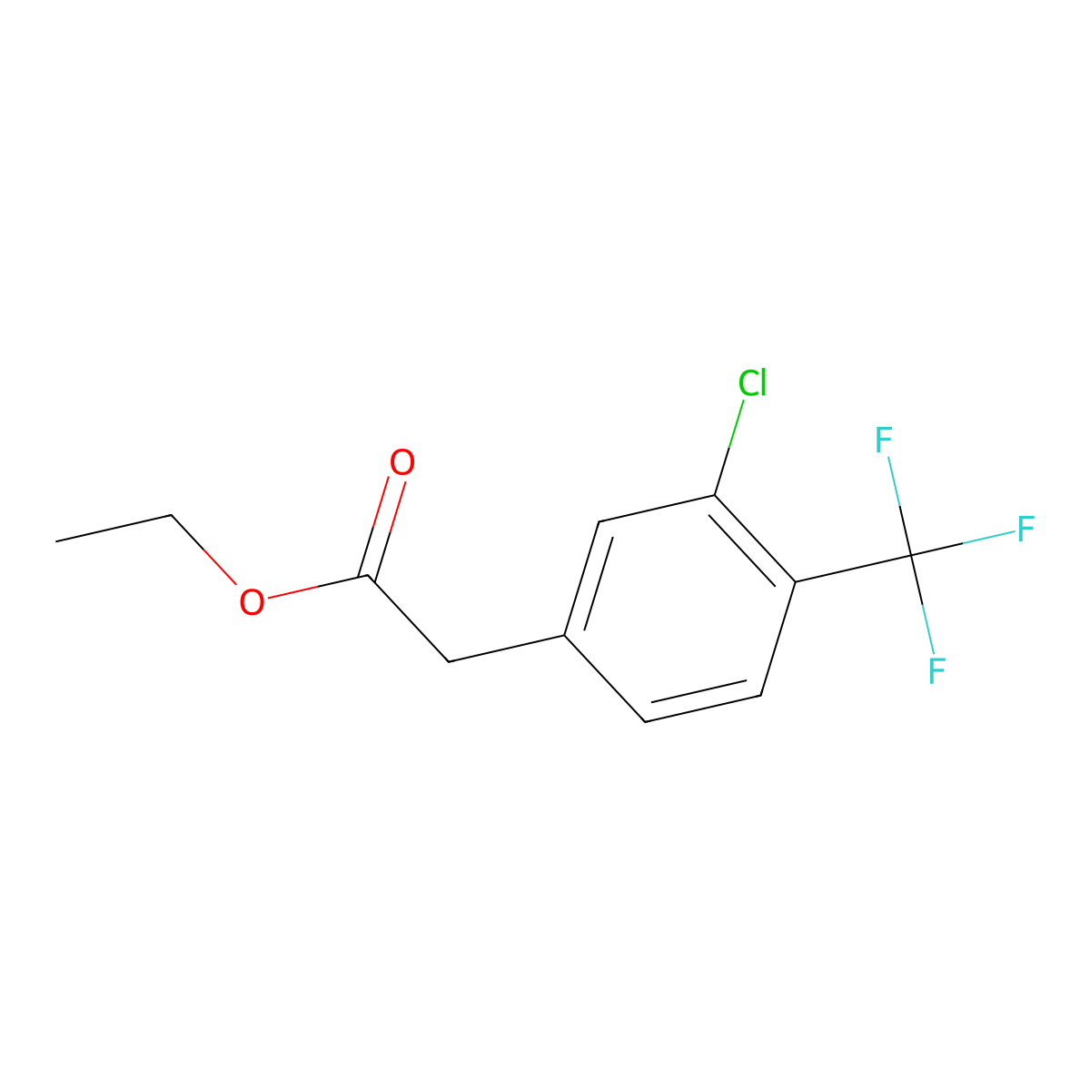 Ethyl 3-chloro-4-trifluoromethylphenylacetate molecular structure, CAS 1345037-05-9