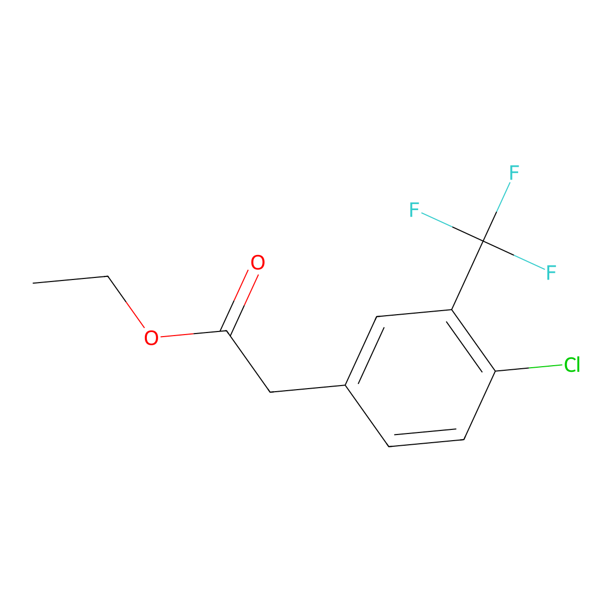 Ethyl 4-chloro-3-(trifluoromethyl)phenylacetate molecular structure, CAS 1345037-23-1
